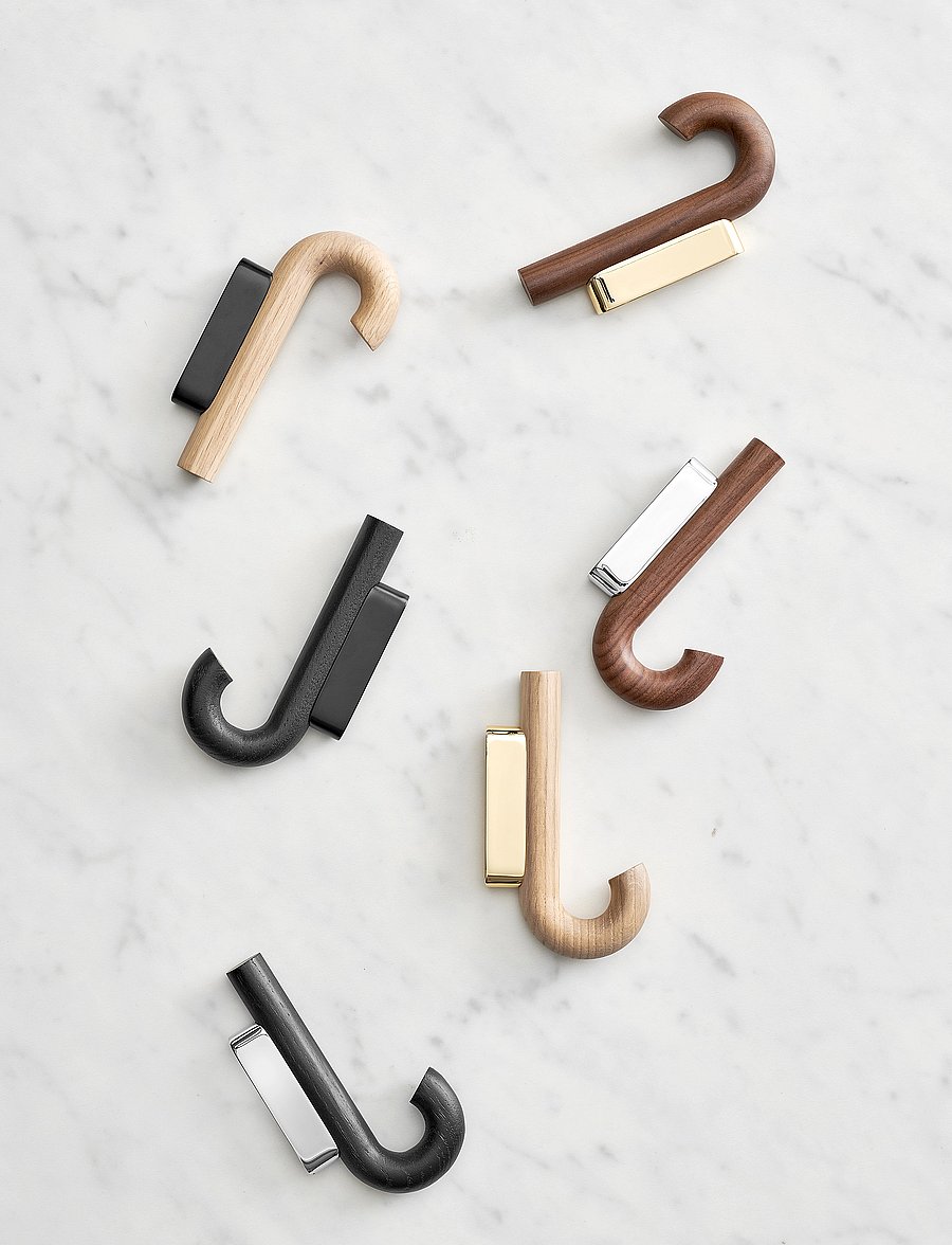 Gejst - Hook hanger mini oak/brass - haken - oak brass - 3