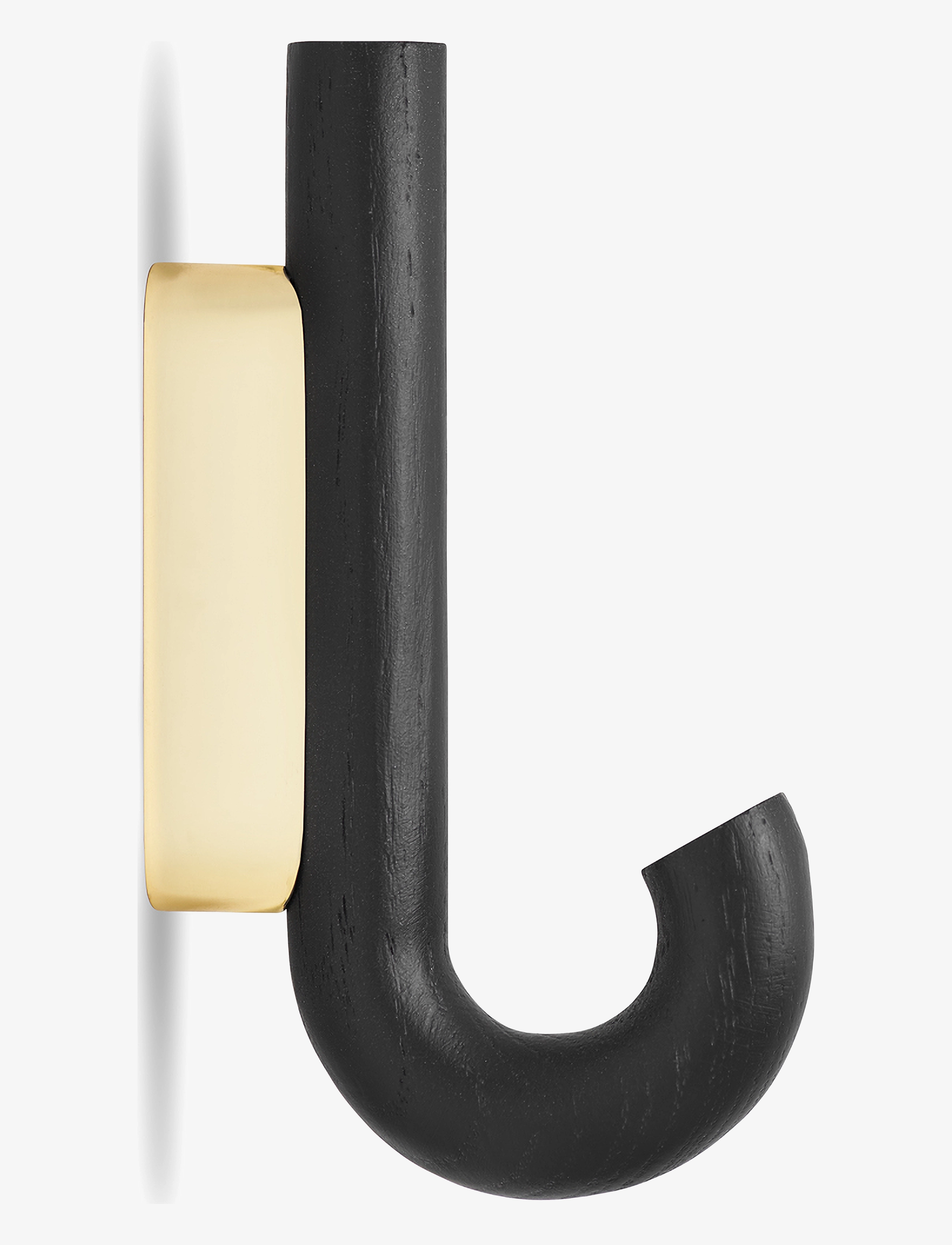 Gejst Hook Hanger Mini Black Oak/Brass, Krog, Sort, Str: H:13.3CM