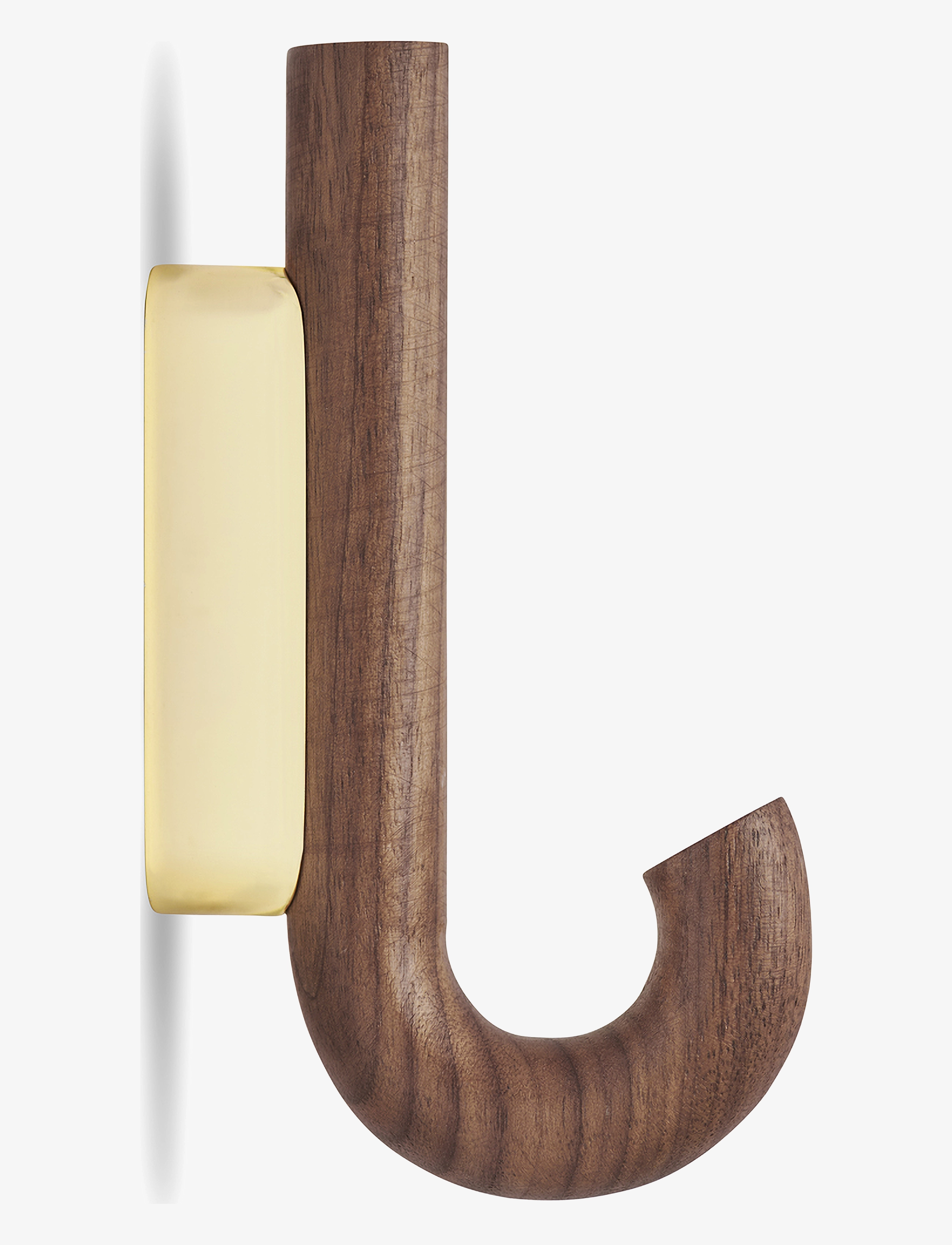 Gejst Hook Hanger Mini Walnut/Brass, Krog, Brun, Str: H:13.3CM