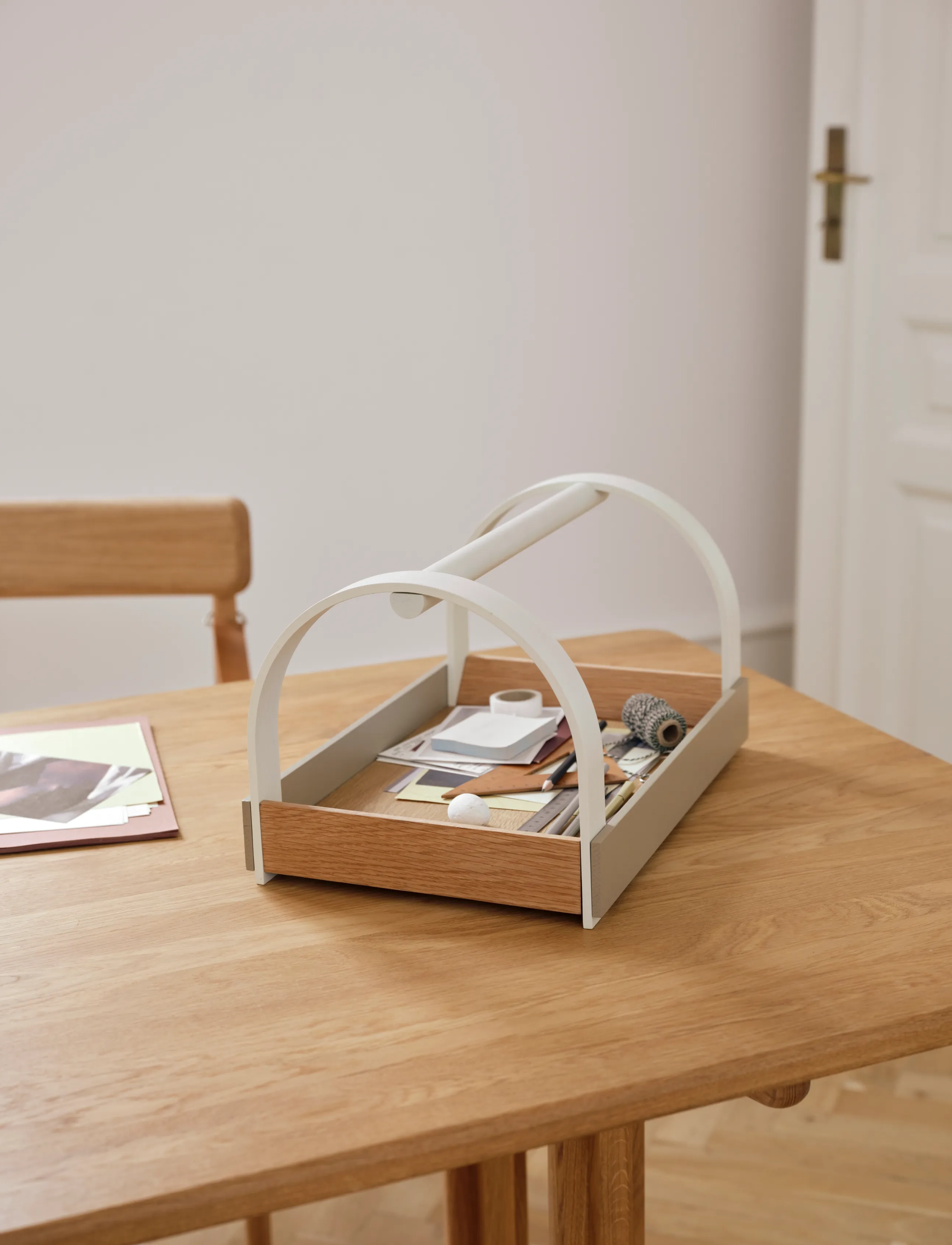 Gejst Kydo Tray Oak Beige White, 23.5 cm X 40.5 27 cm, Dining & Table Accessories, Creme - Trays, Homeware