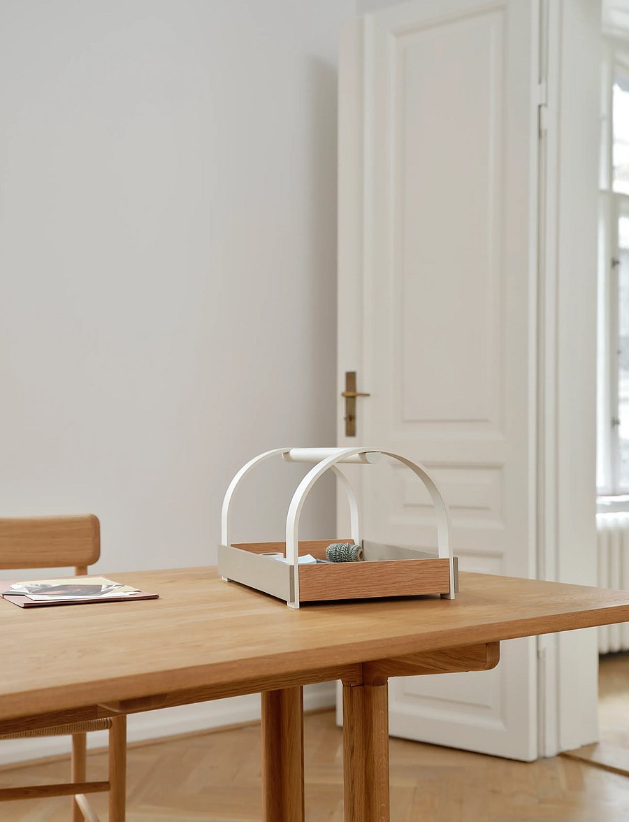 Gejst - KYDO tray Oak Beige White - tabletts - oak beige white - 2