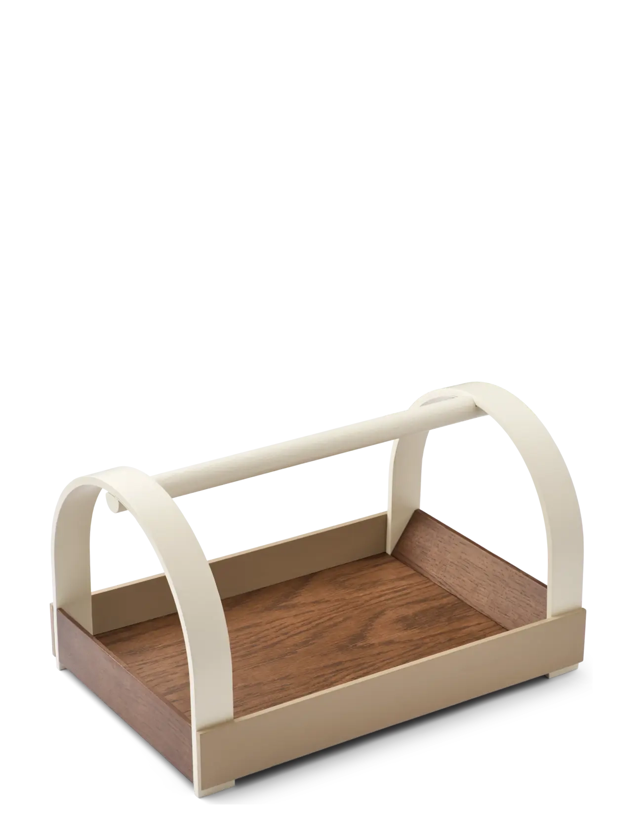 Gejst Kydo Tray Dark Oak Beige White, Bakke, Beige, Str: 23.5CM X 40.5CM X 27CM