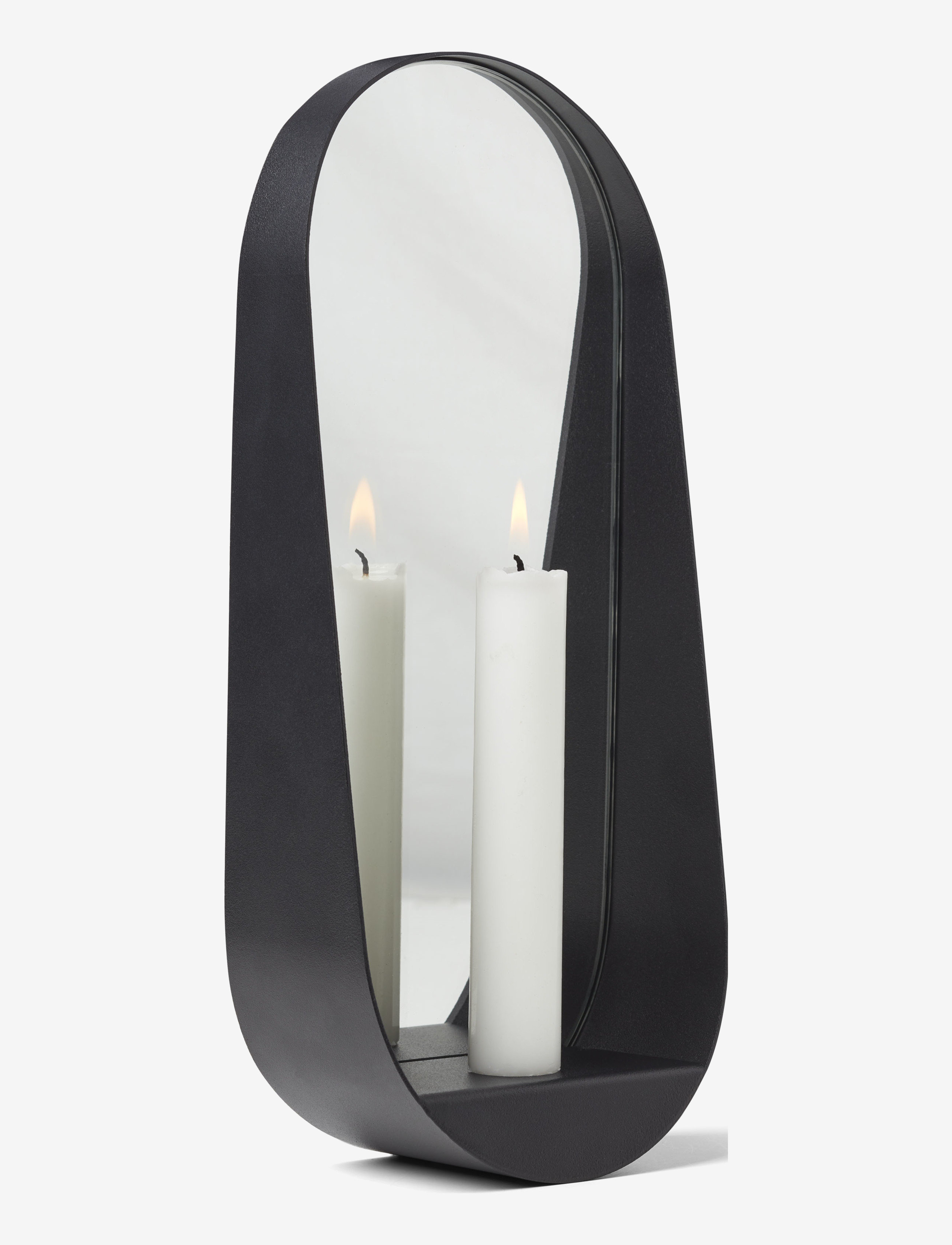 Gejst Glim Candle Mirror, Rundt spejl, Sort, Str: 12X28CM