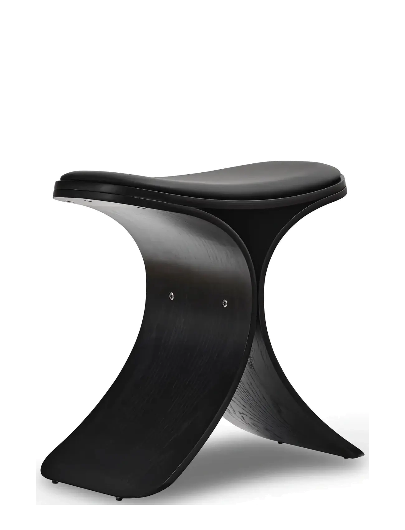 Gejst Luno Stool Black Oak/ Black Leather, Taburet og bænk, Sort, Str: 45X48X28