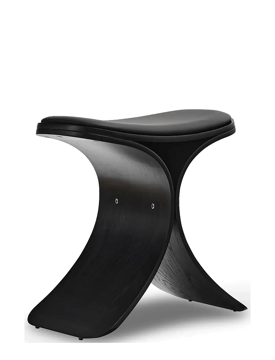 Gejst - Luno Stool black oak/ black leather - hocker & bänke - black - 1