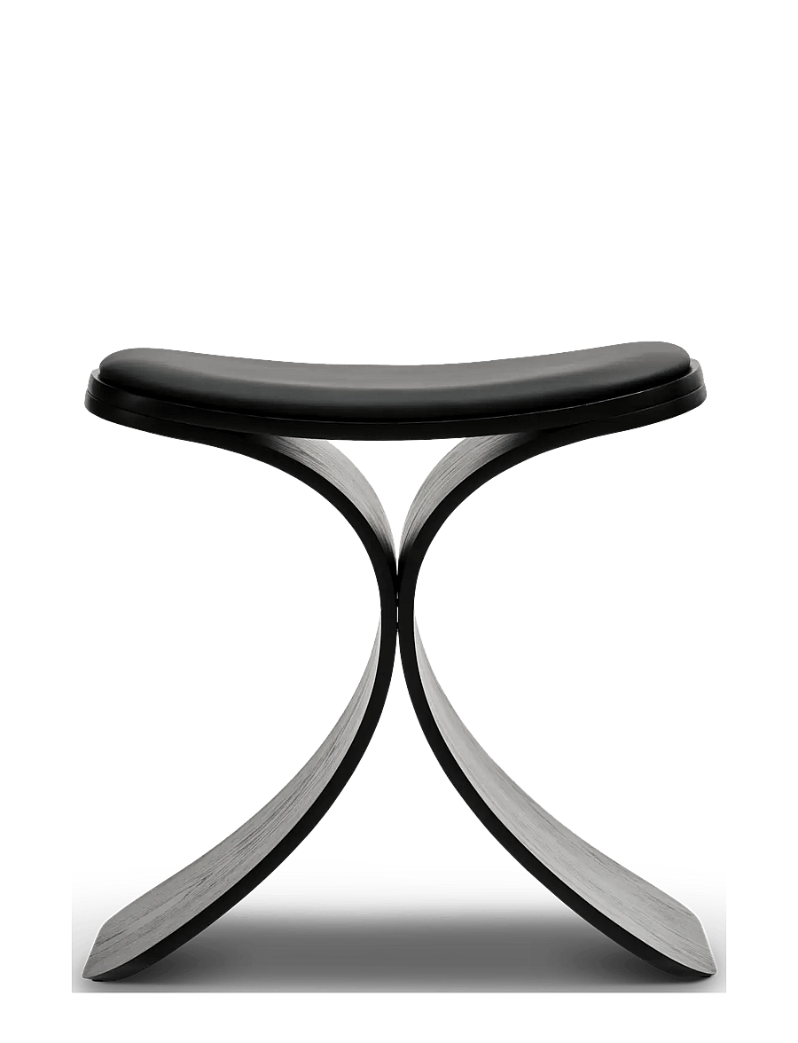 Gejst - Luno Stool black oak/ black leather - hocker & bänke - black - 2