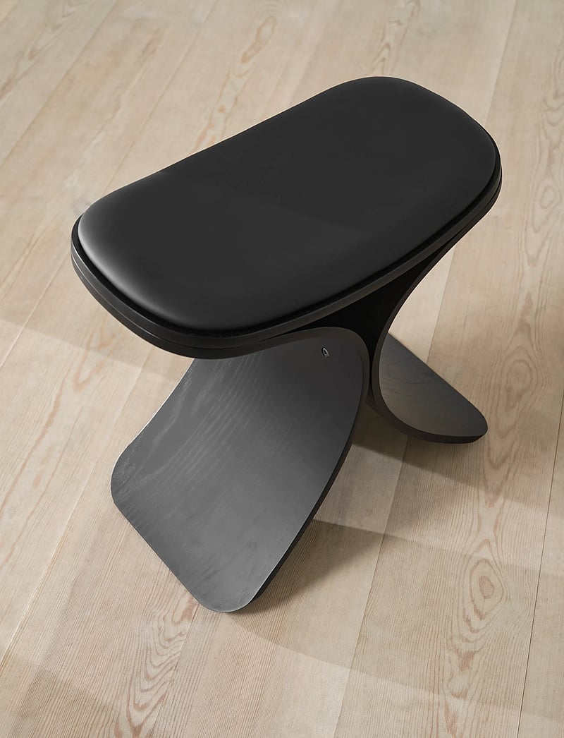 Gejst - Luno Stool black oak/ black leather - hocker & bänke - black - 3