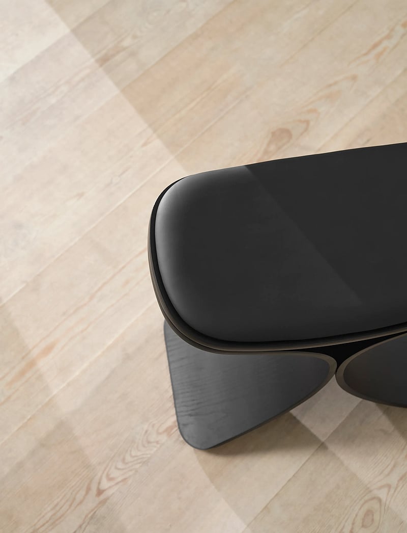 Gejst - Luno Stool black oak/ black leather - hocker & bänke - black - 4