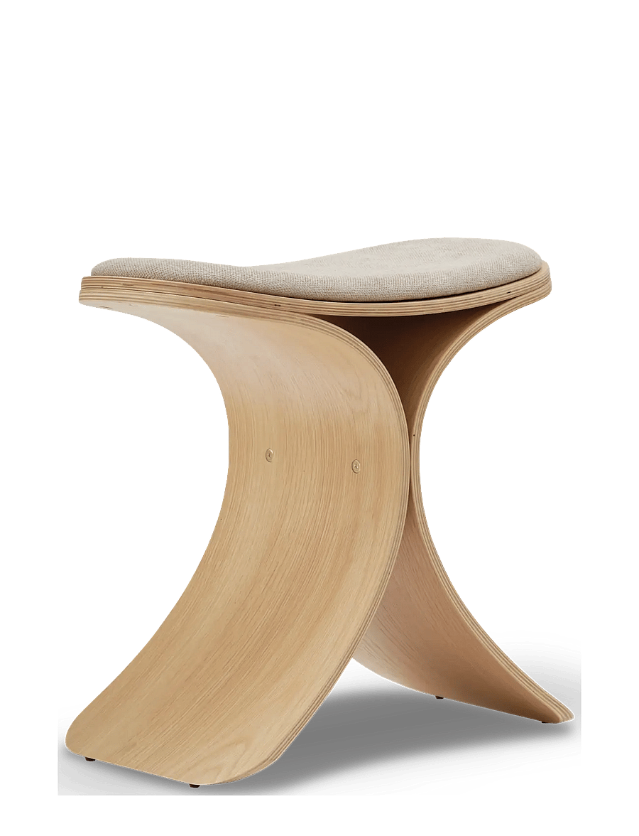 Gejst - Luno Stool oak/ beige textile - hocker & bänke - oak/beige - 1