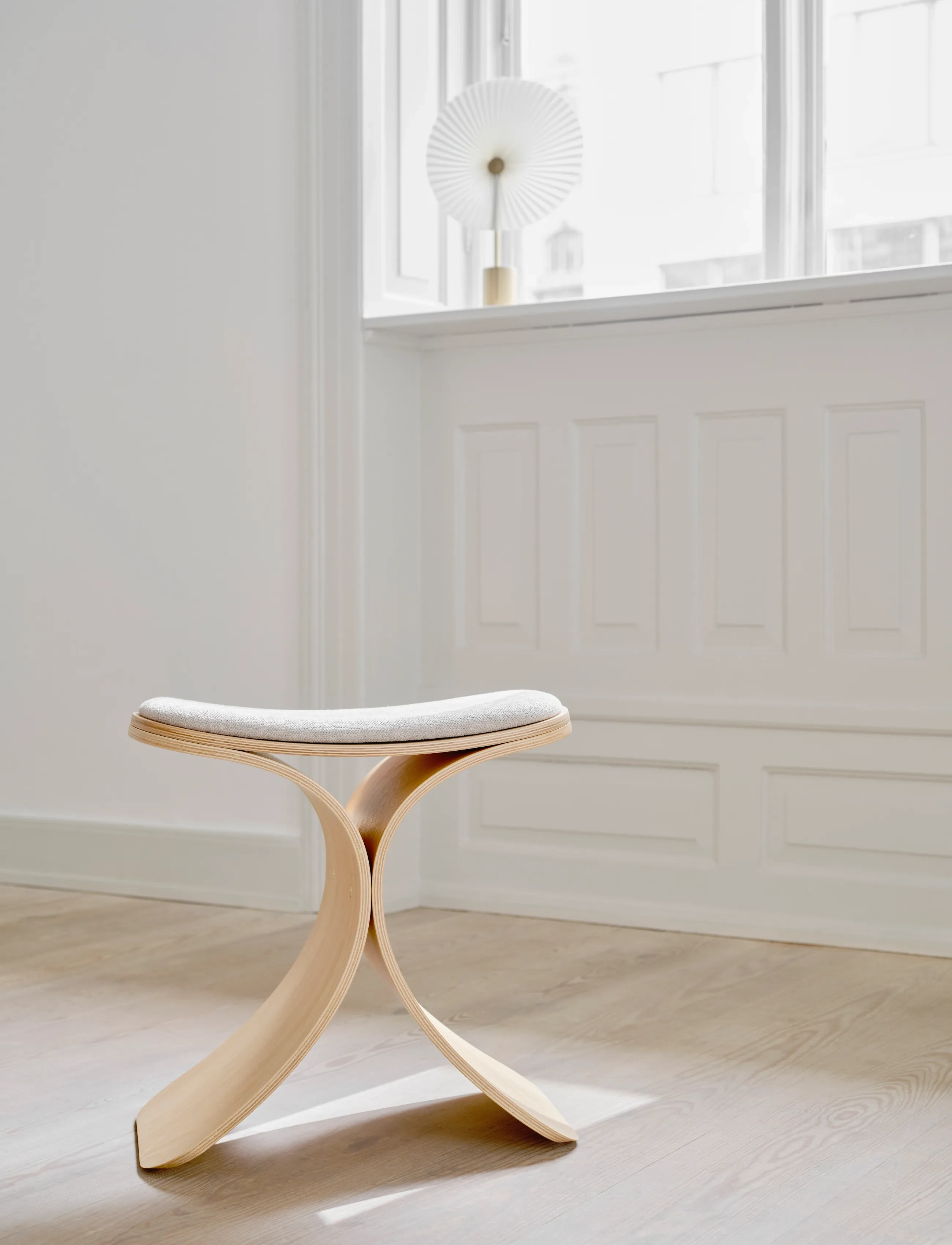 Gejst Luno Stool Oak/ Beige Textile, 45X48X28, Chairs & Stools - Benches, Homeware