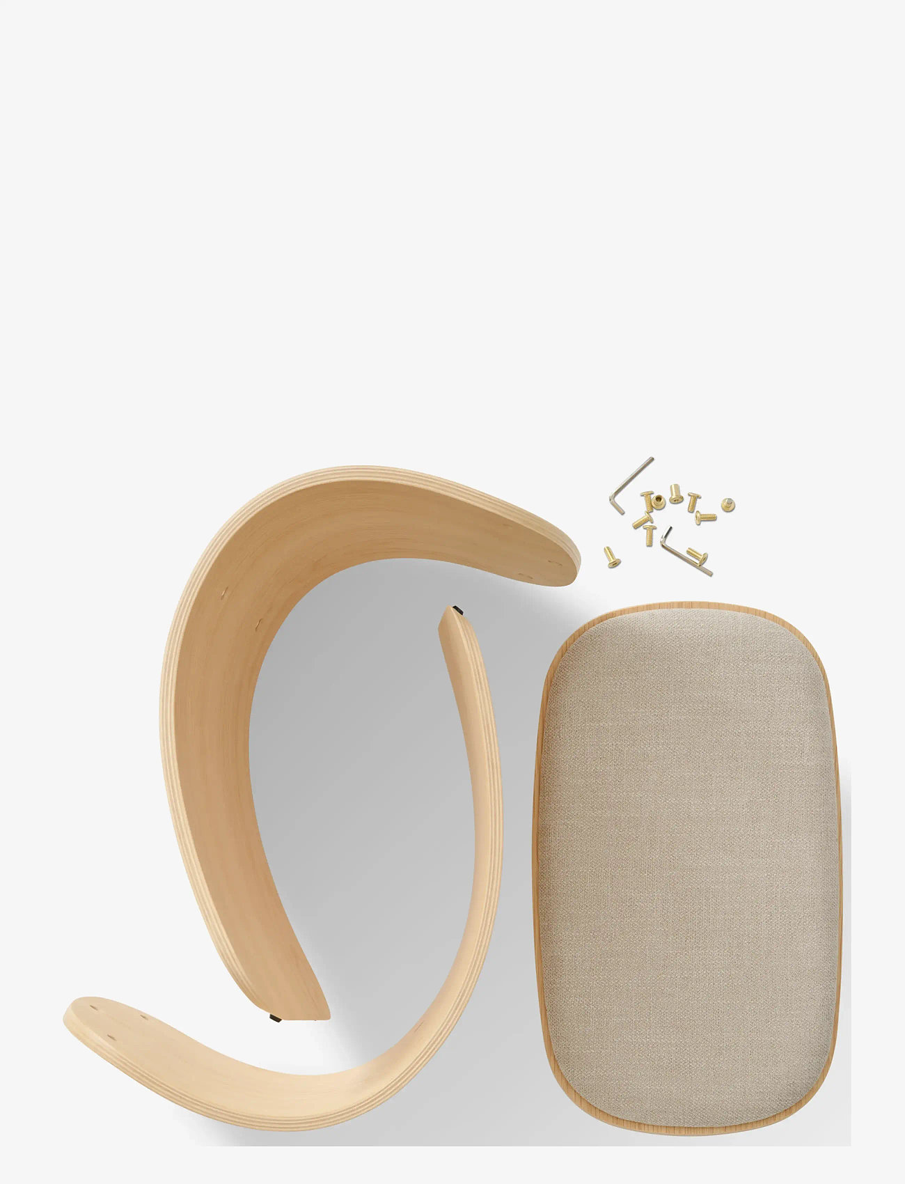 Gejst - Luno Stool oak/ beige textile - hocker & bänke - oak/beige - 2