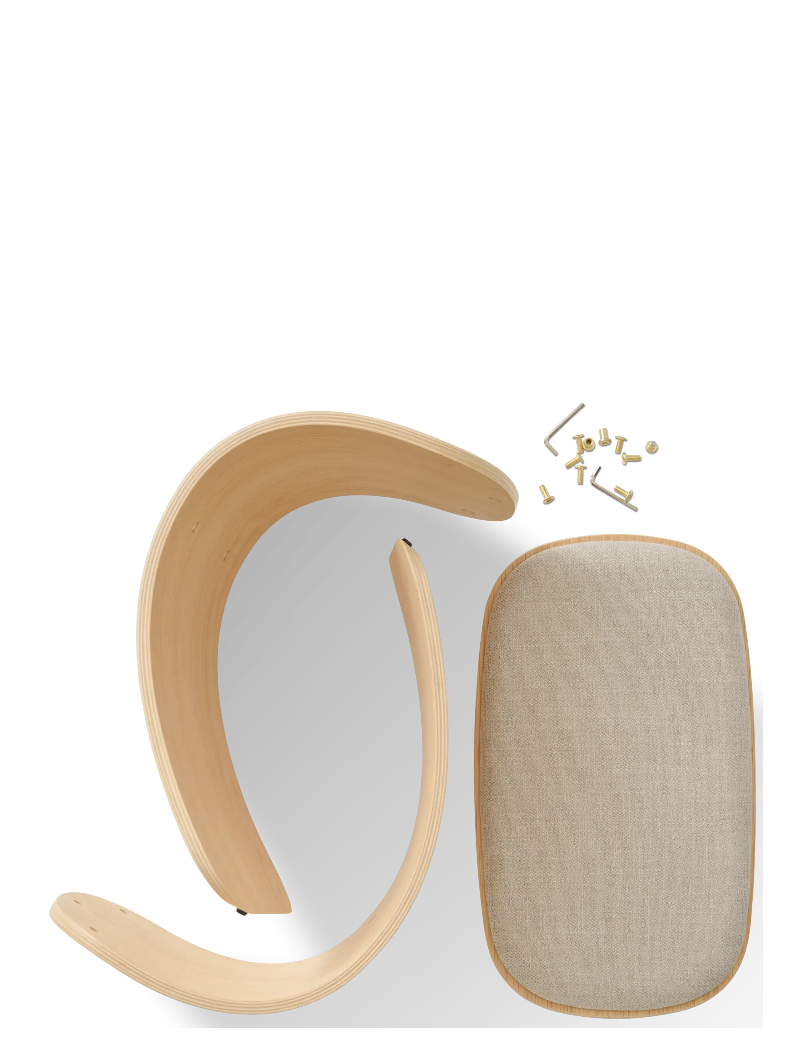 Gejst - Luno Stool oak/ beige textile - hocker & bänke - oak/beige - 3