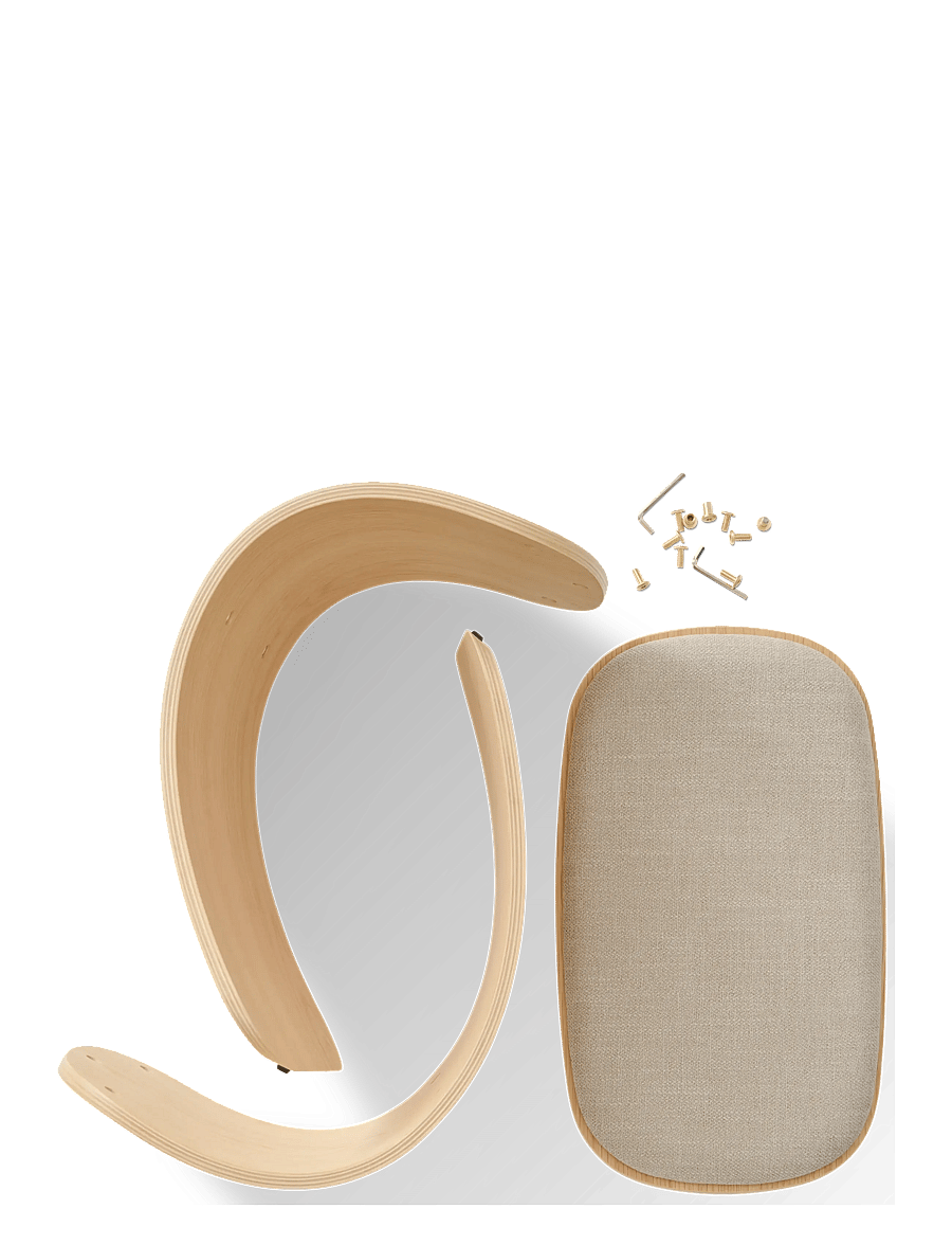 Gejst - Luno Stool oak/ beige textile - hocker & bänke - oak/beige - 3