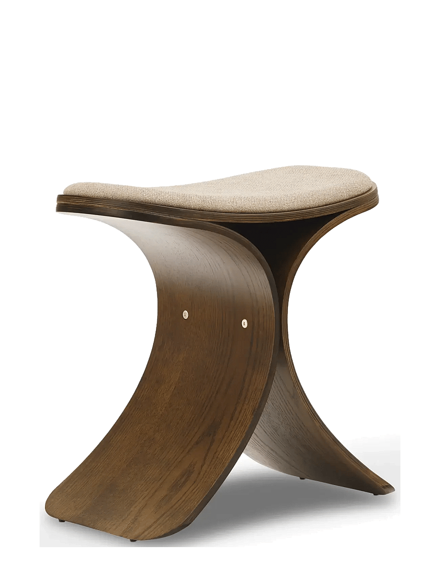 Gejst - Luno Stool dark oak/ dark beige textile - hocker & bänke - dark oak/dark beige - 1