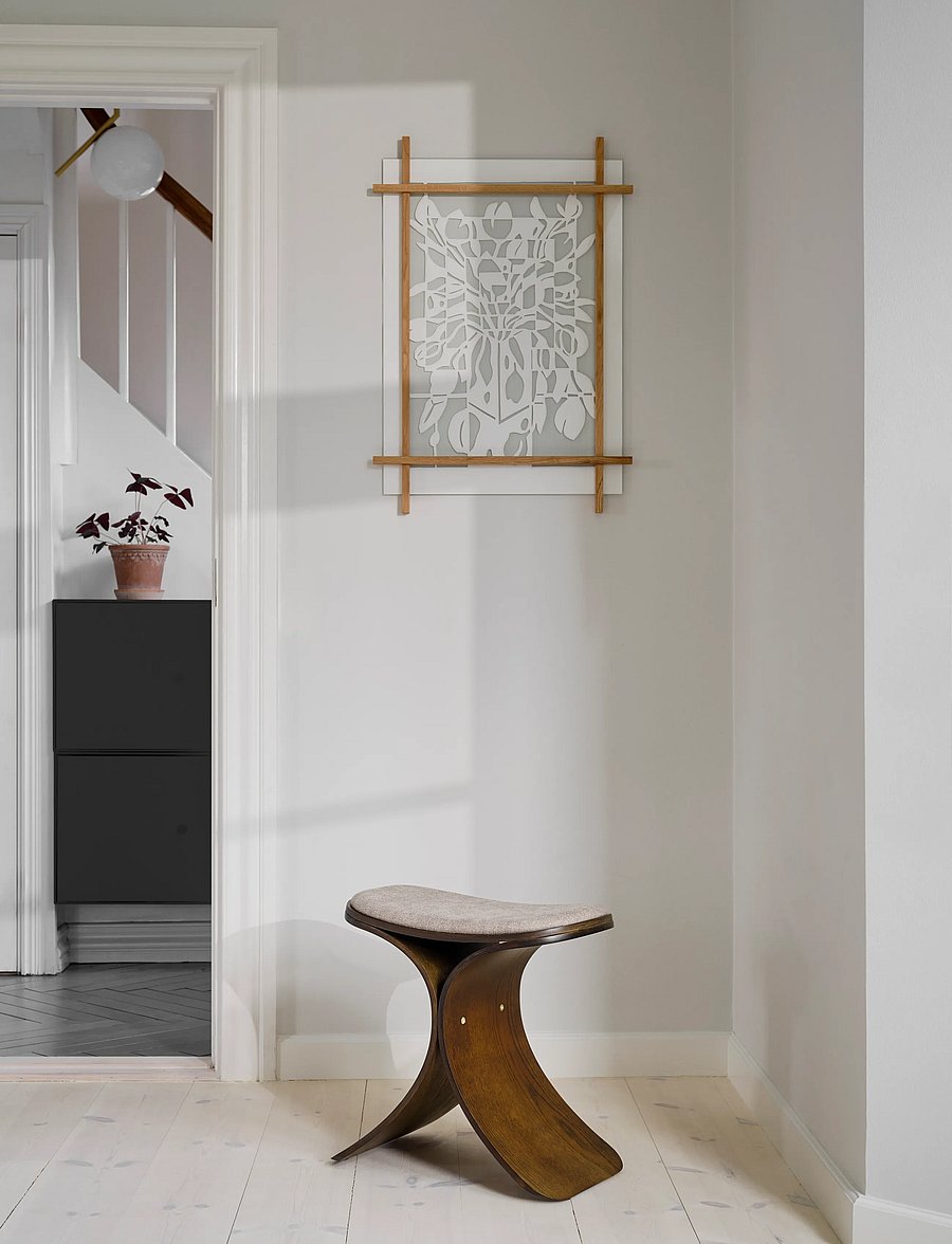 Gejst - Luno Stool dark oak/ dark beige textile - hocker & bänke - dark oak/dark beige - 3