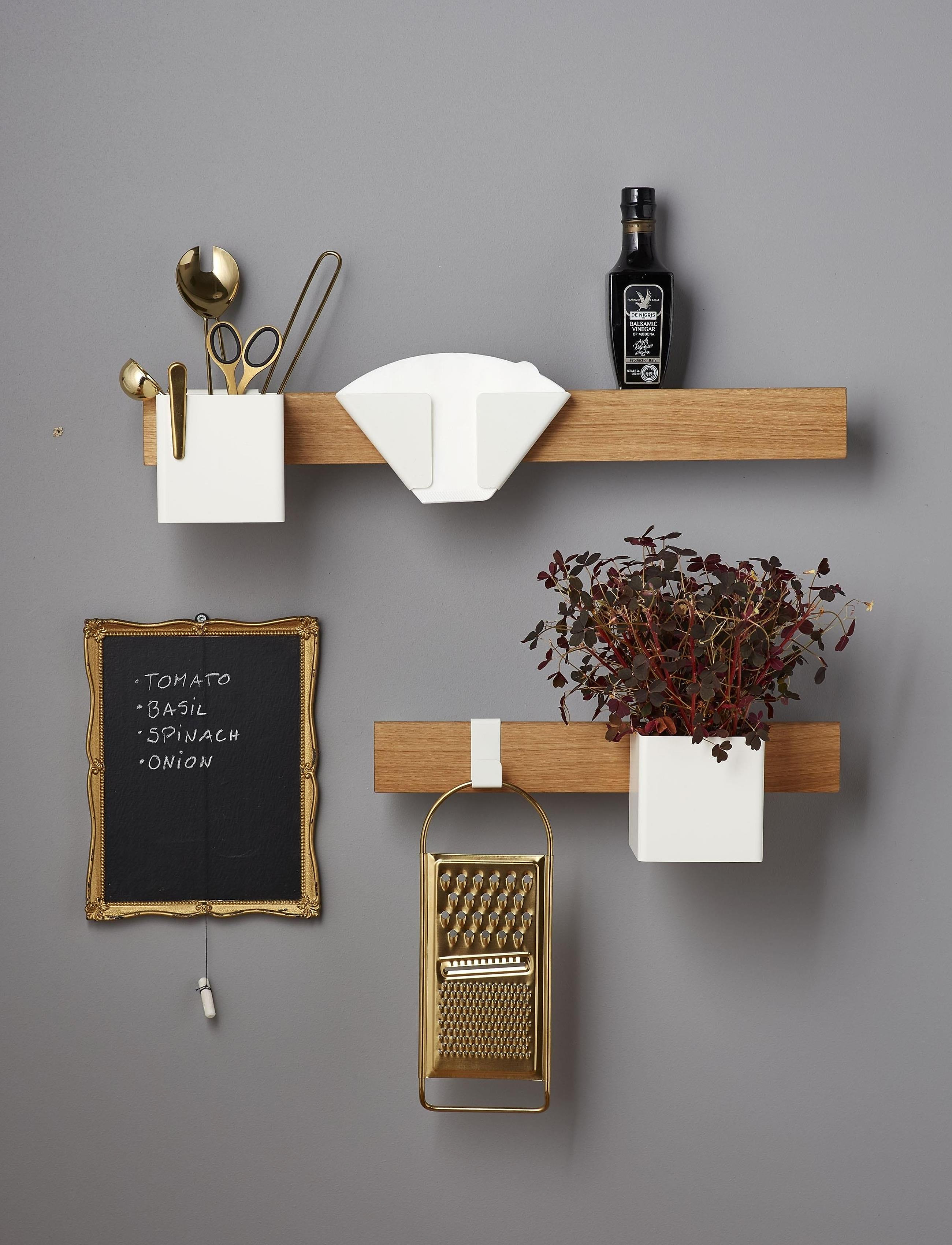 Gejst - Flex magnetic shelf - shelves - black/oak - 3