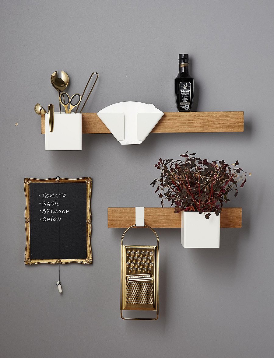 Gejst - Flex magnetic shelf - badezimmerverwahrung - black/oak - 3