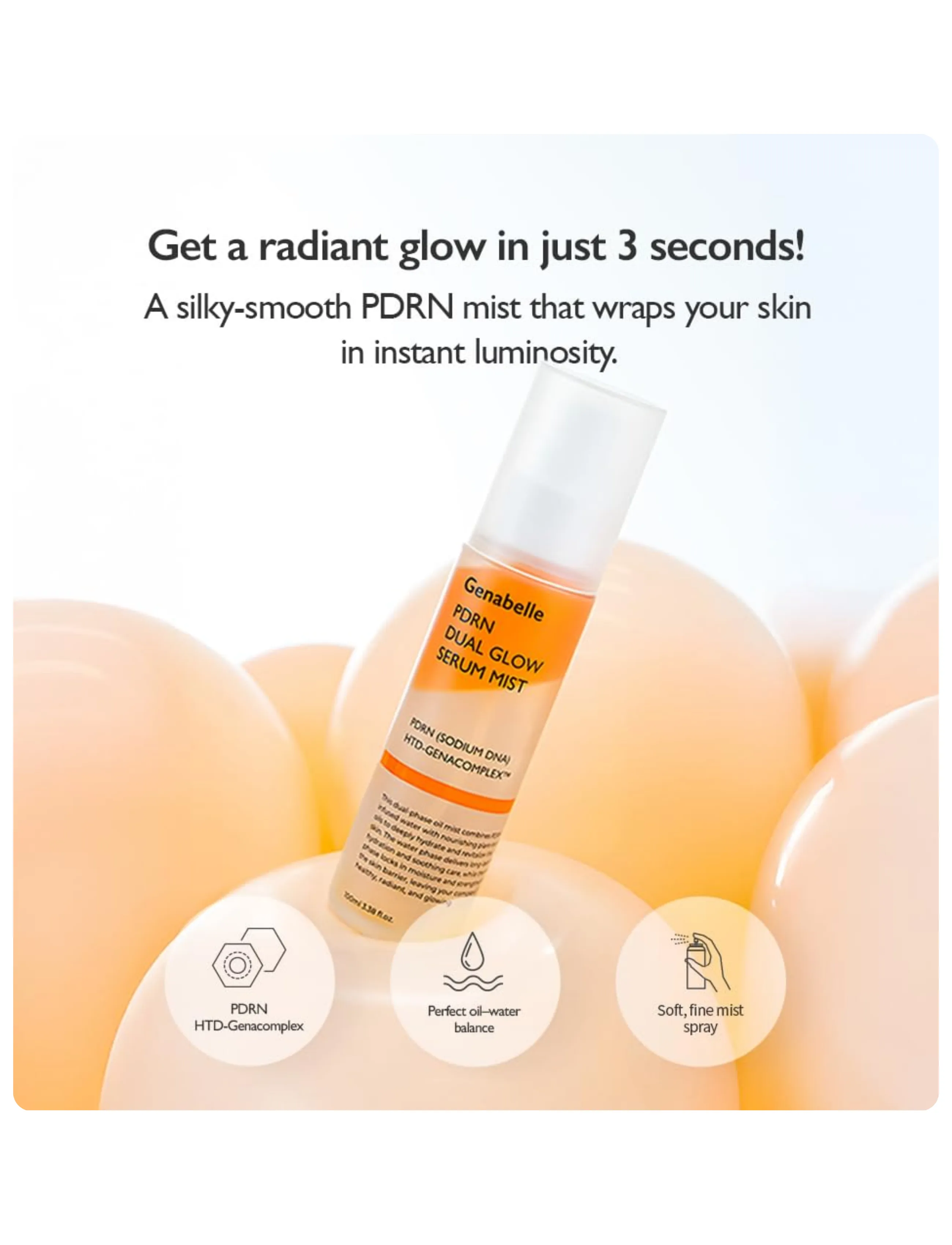 Genabelle - PDRN Dual Glow Serum Mist - ansigtsmist - clear - 2