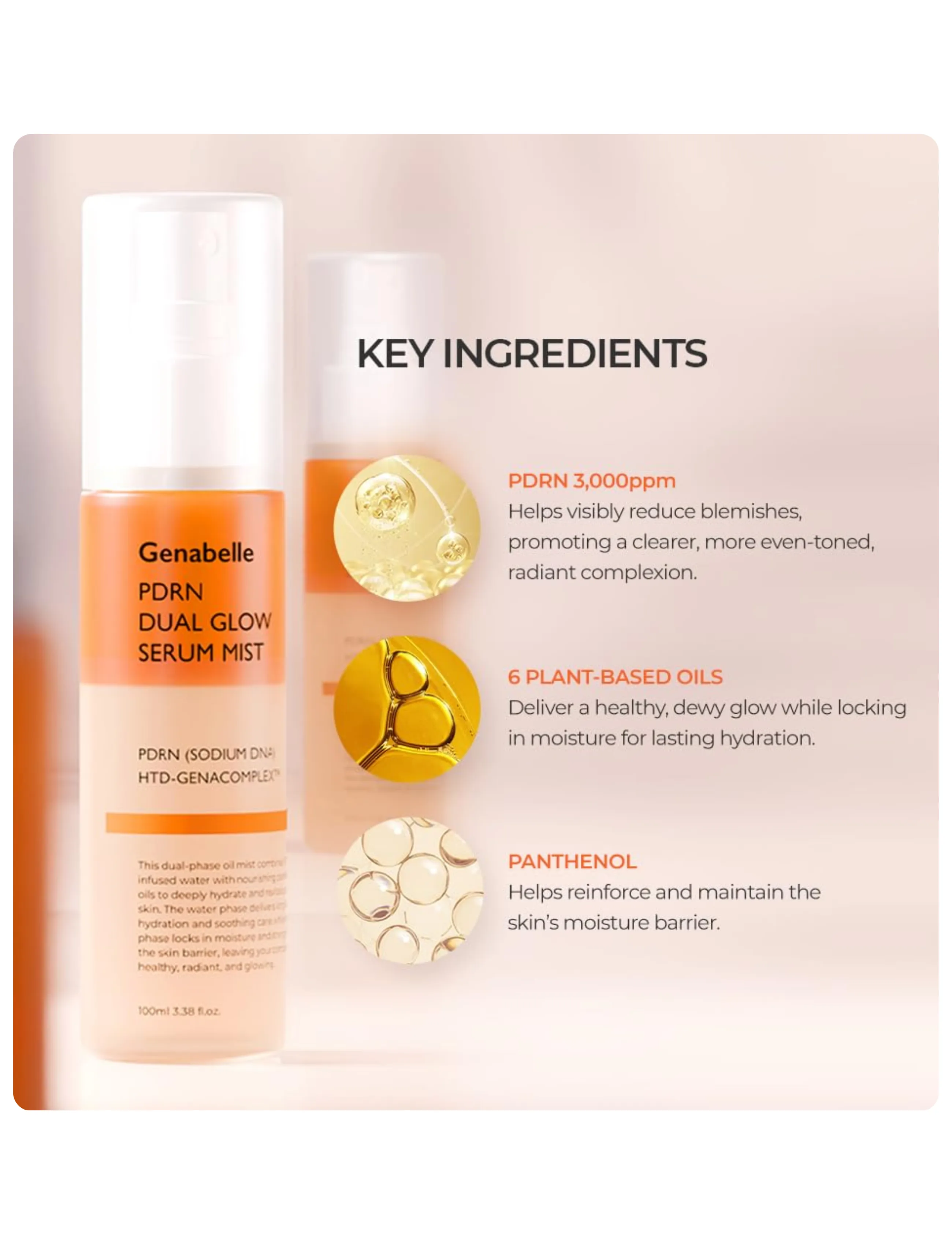 Genabelle - PDRN Dual Glow Serum Mist - ansigtsmist - clear - 4