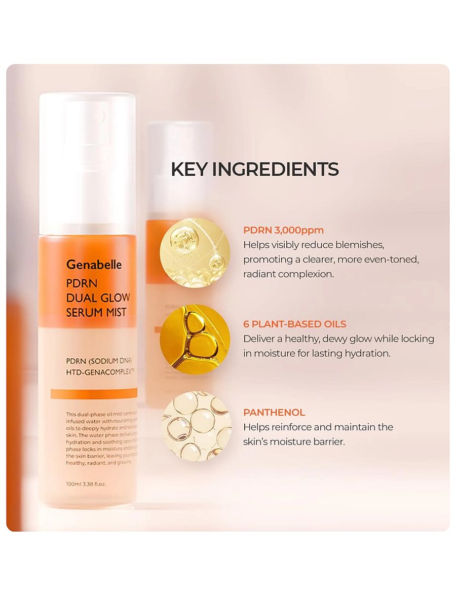 Genabelle - PDRN Dual Glow Serum Mist - näoudusti - clear - 4