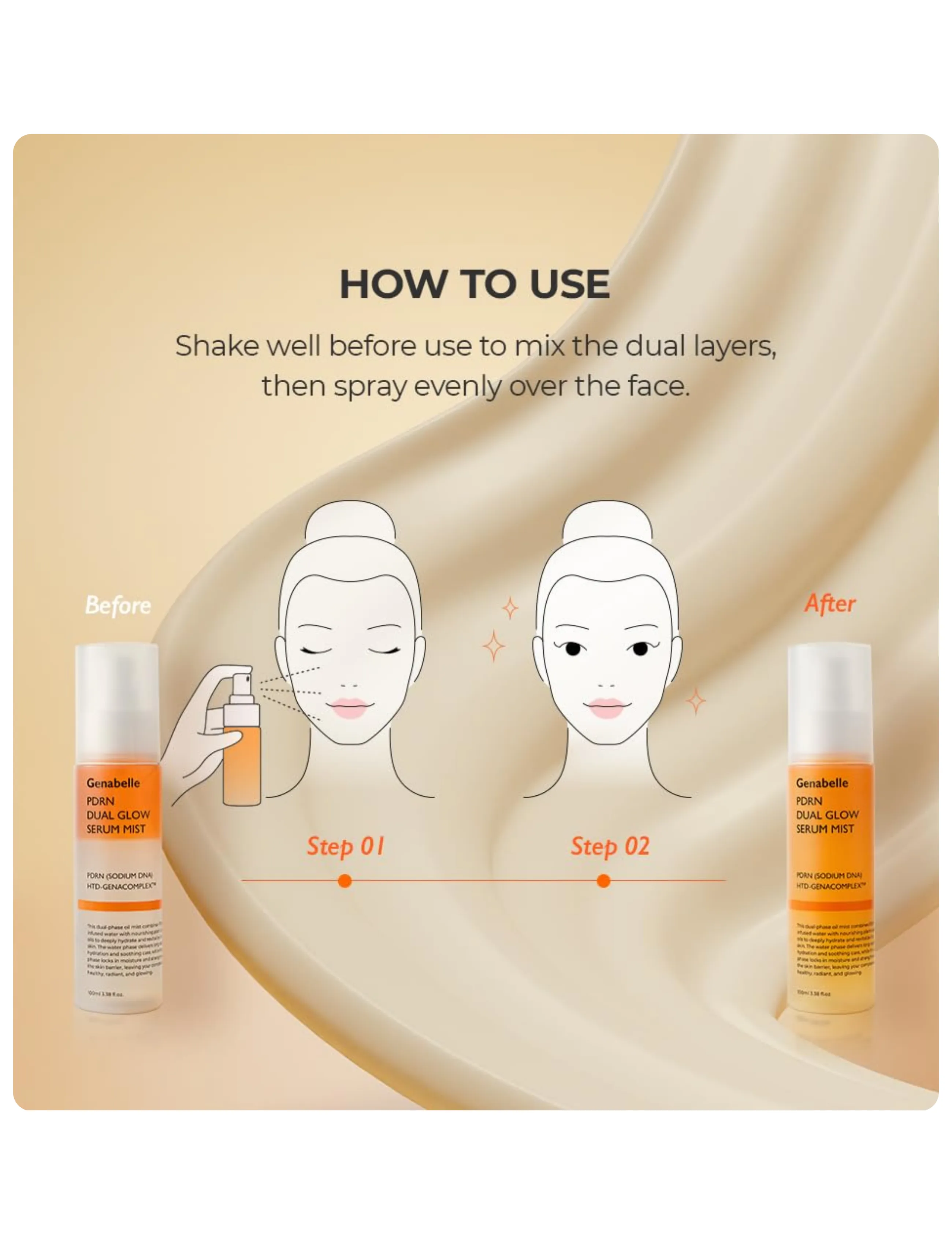 Genabelle - PDRN Dual Glow Serum Mist - ansigtsmist - clear - 5