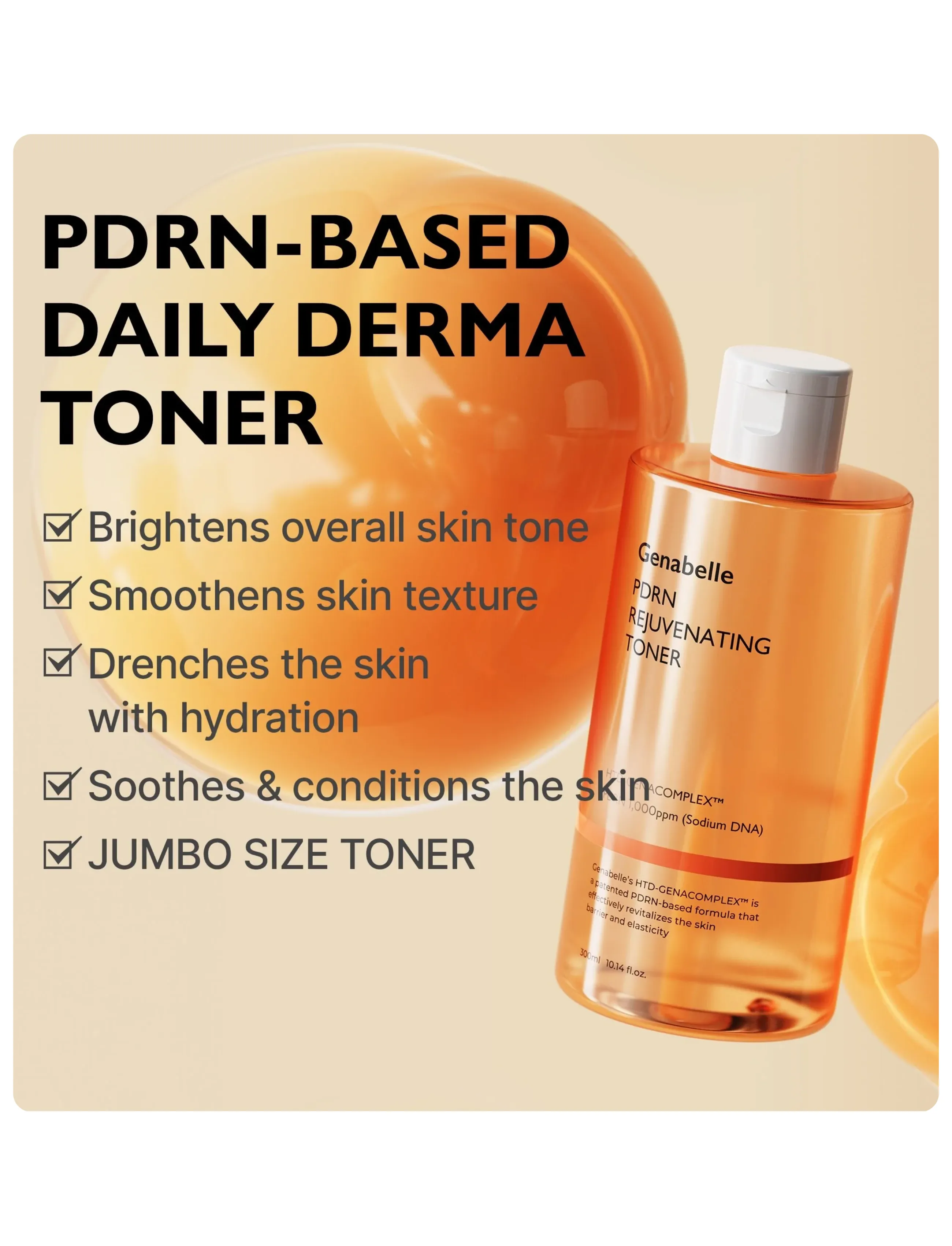 Genabelle Pdrn Rejuvenating Toner, 300 ml, Nude, Tonere > Hydrerende Tonere, Dame