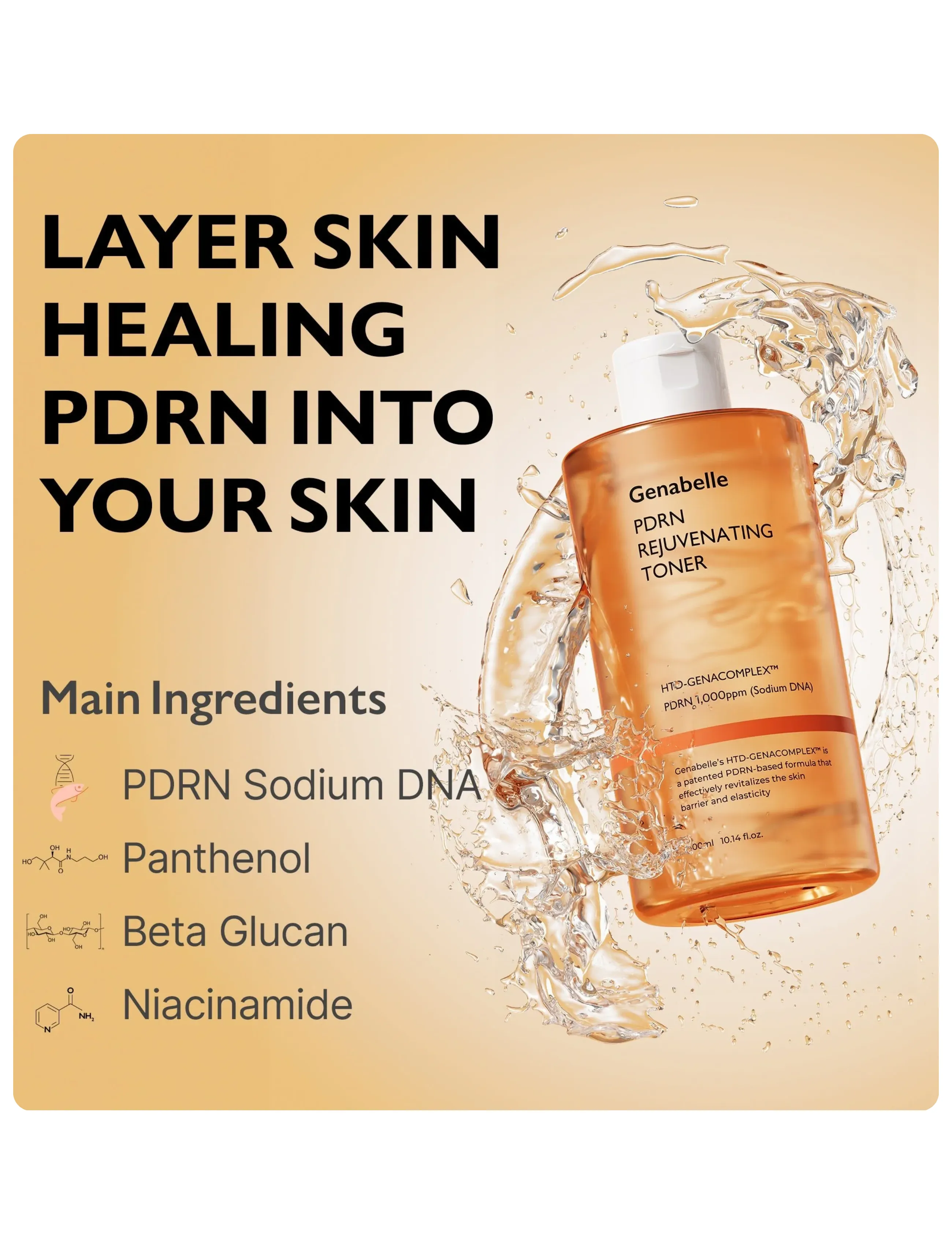 Genabelle - PDRN Rejuvenating Toner - fugtgivende tonere - clear - 2