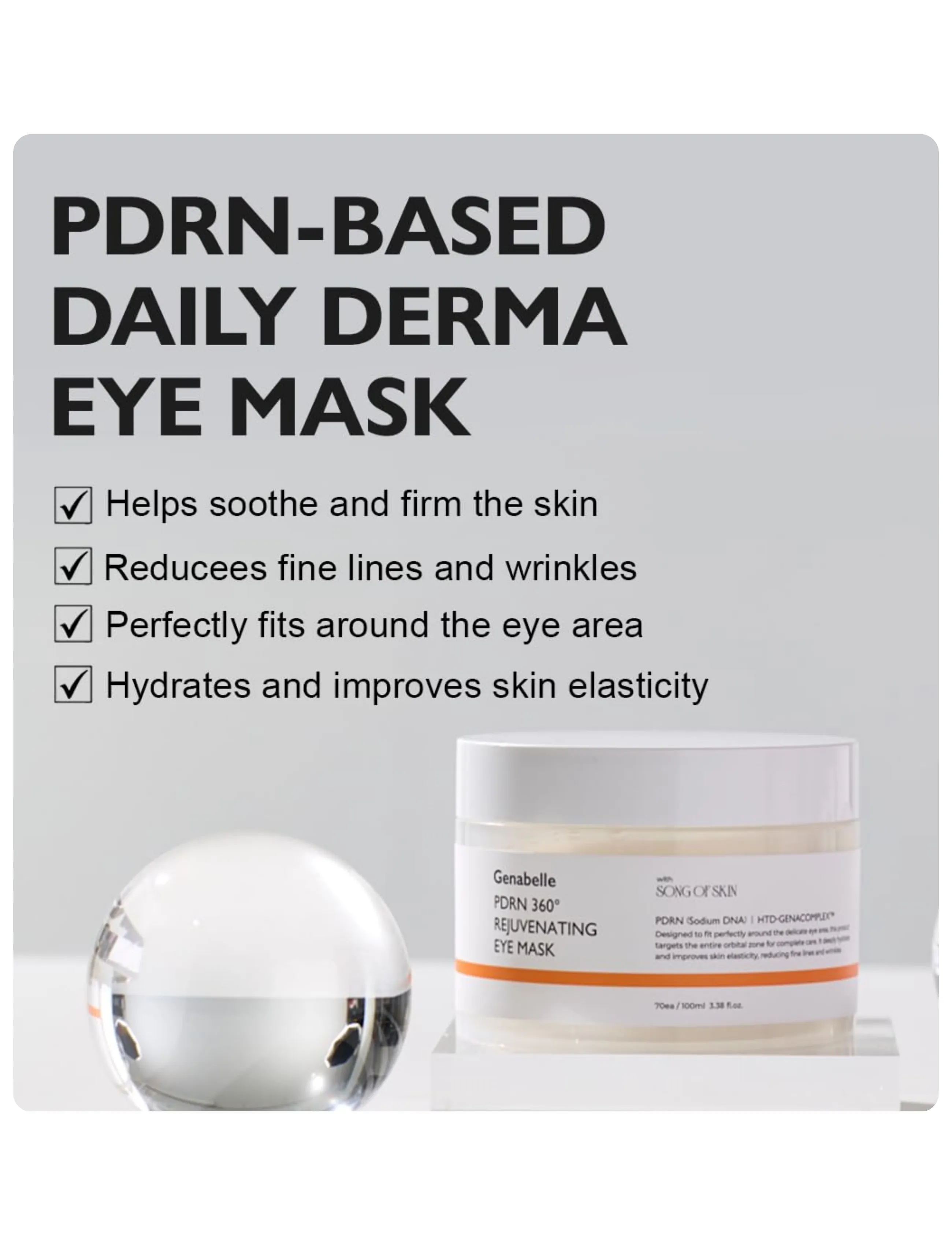Genabelle Pdrn 360 Rejuvenating Eye Mask, 70 EA, Nude, Eye Care > Eye Patches, Dame