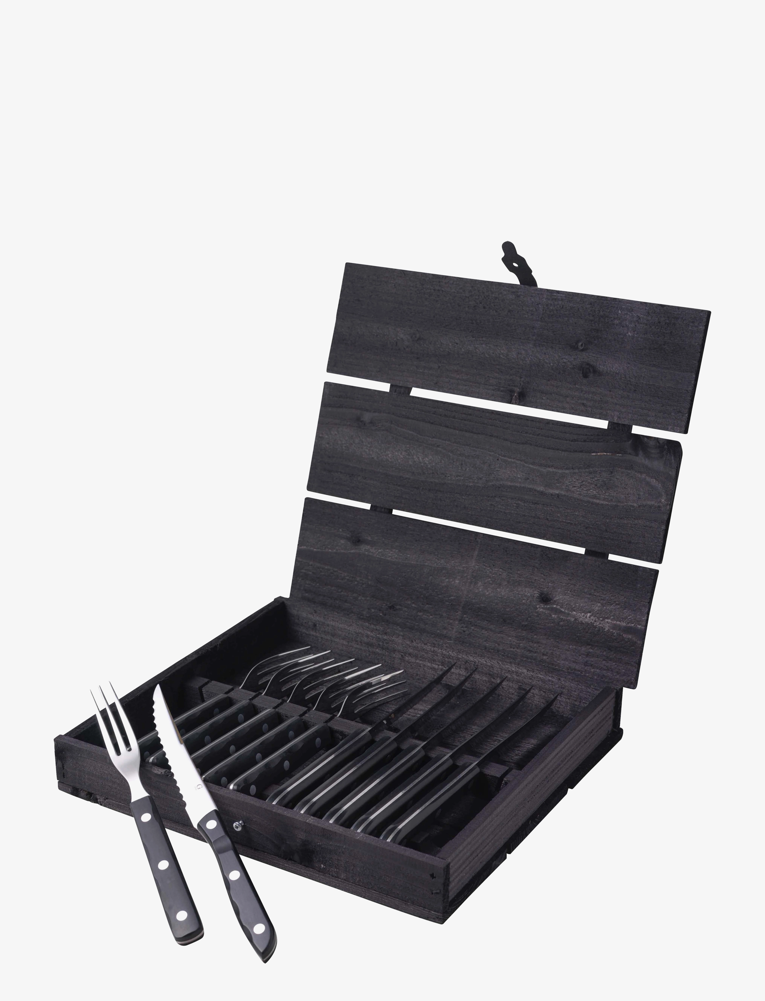 Gense | Steakbestik/Grillbestik Old Farmer Black 12 Delar Sort/St&aring;l | ONE SIZE