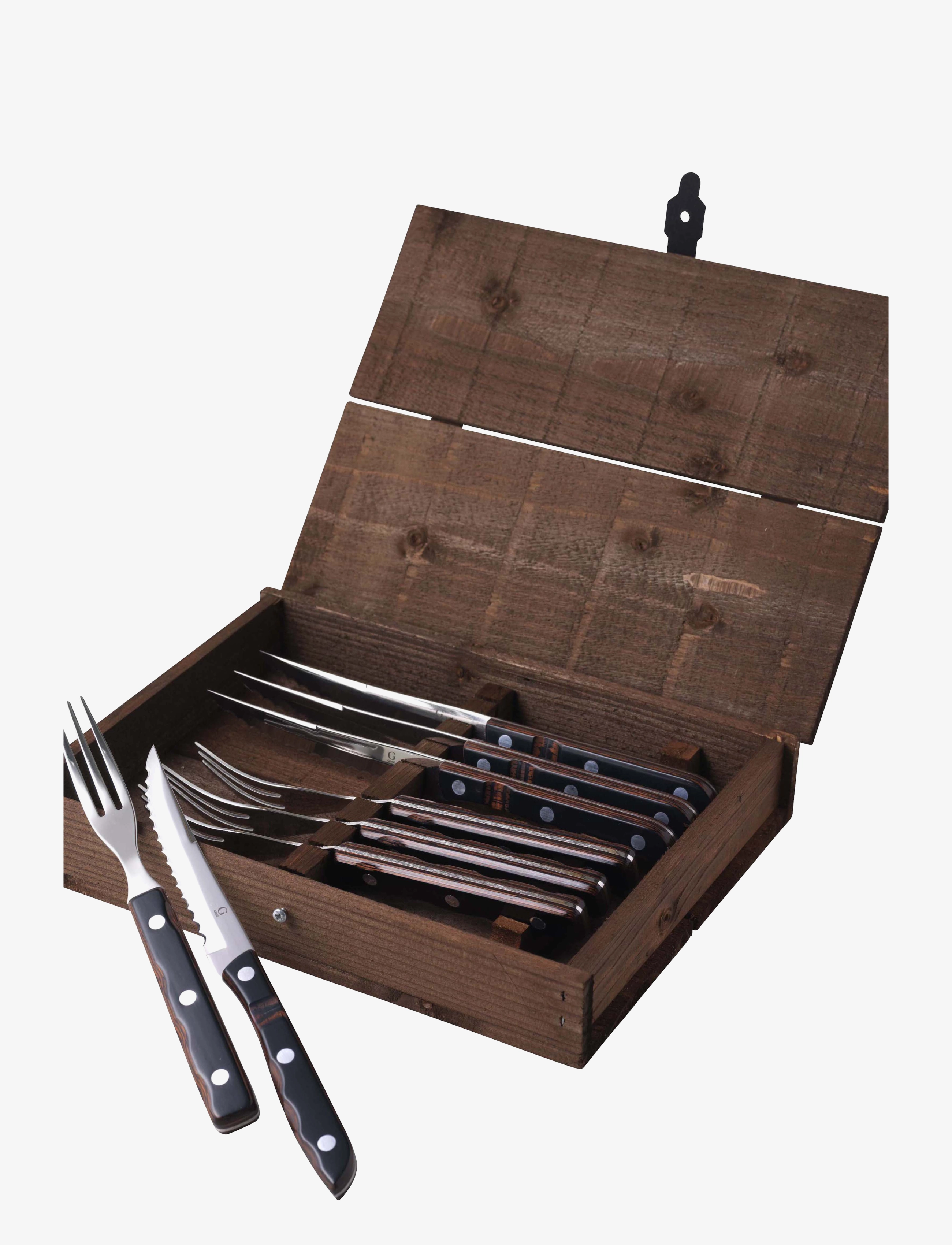 Gense Steakbestik/Grillbestik Old Farmer Classic 8 Dele Træ/Stål, One Size, Brown, Bestik > Steakbestik, Unisex