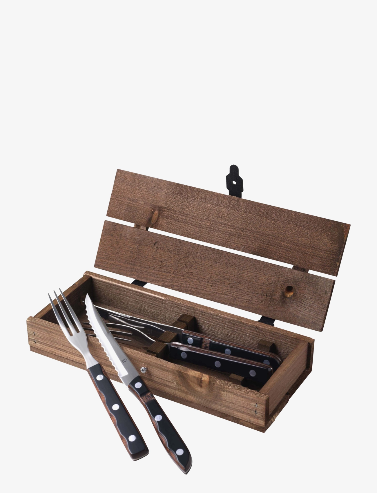 Gense Steakbestik/Grillbestik Old Farmer Classic 4 Dele Træ/Stål, One Size, Cutlery, Braun - Steak Homeware