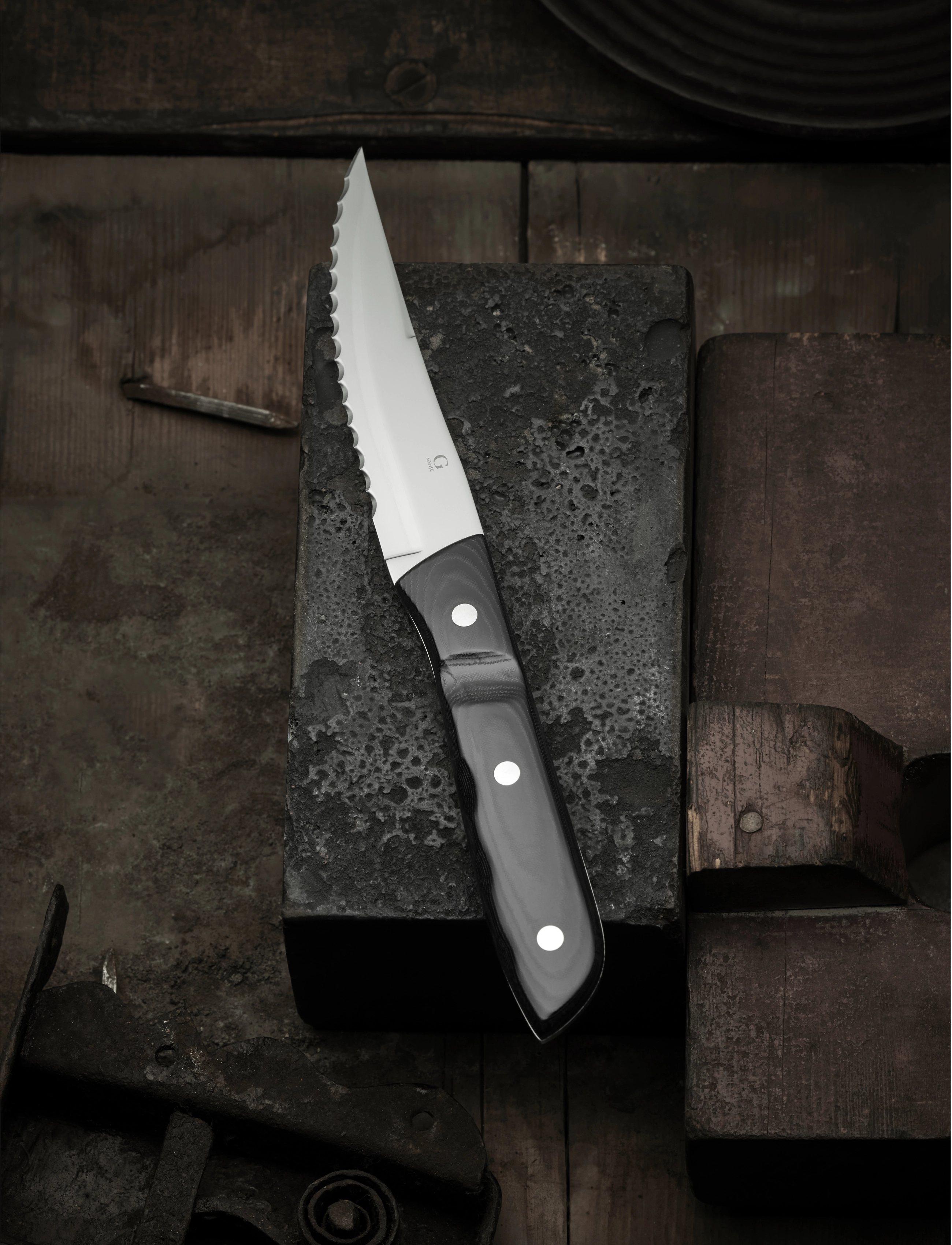 Gense Steakkniv Xl Old Farmer Micarta 23,5 Cm 2 Stk. Sort/Stål, L23.5 cm, Cutlery, Schwarz - Steak Homeware