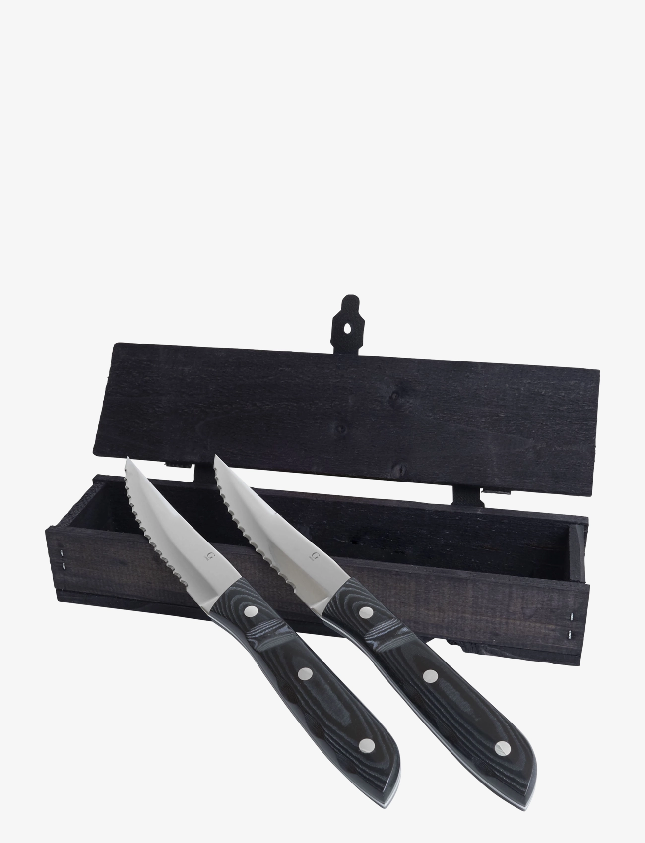 Gense - Steakkniv xl old farmer micarta 23,5 cm 2 stk. sort/stål - grillbestik - black/steel - 2