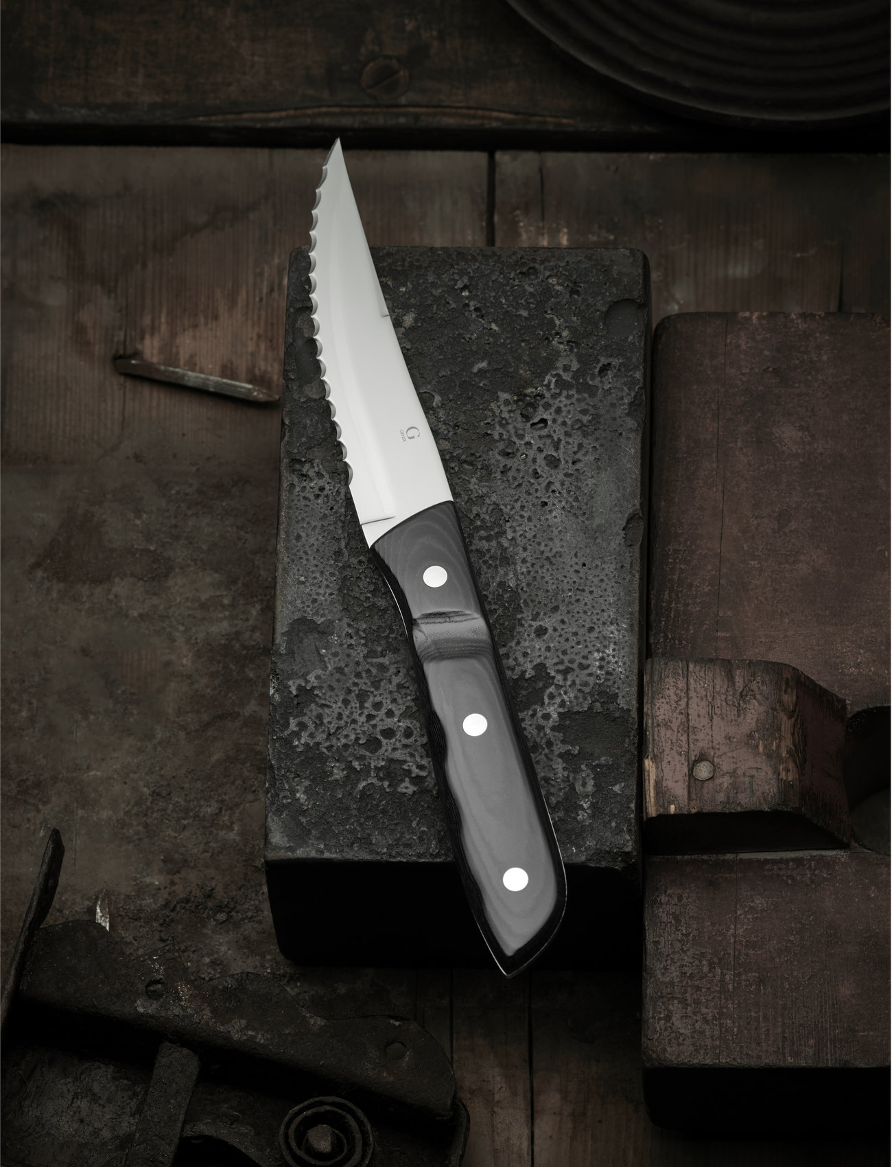 Gense - Steakkniv XL Old Farmer Micarta 23,5 cm 4 st Svart/Stål - grillbestick - black/steel - 1