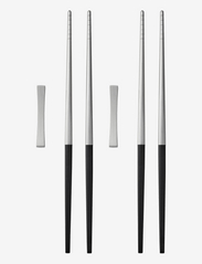 Spisepinde-sæt Focus de Luxe 23 cm 6 dele Sort/Mat stål - BLACK/STEEL