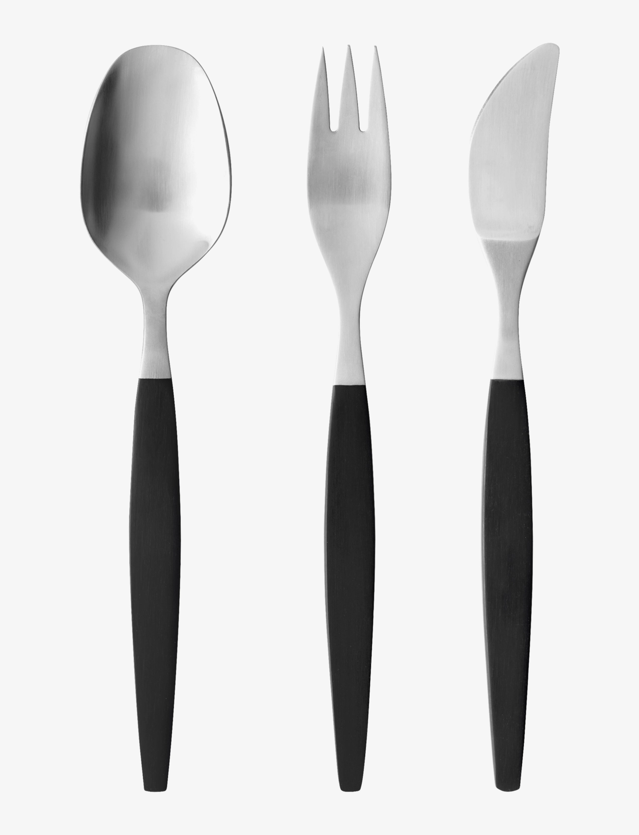 Gense Bestiksæt Focus De Luxe 12 Dele Sort/Mat Stål, Bestiksæt, Sort, Str: ONE SIZE