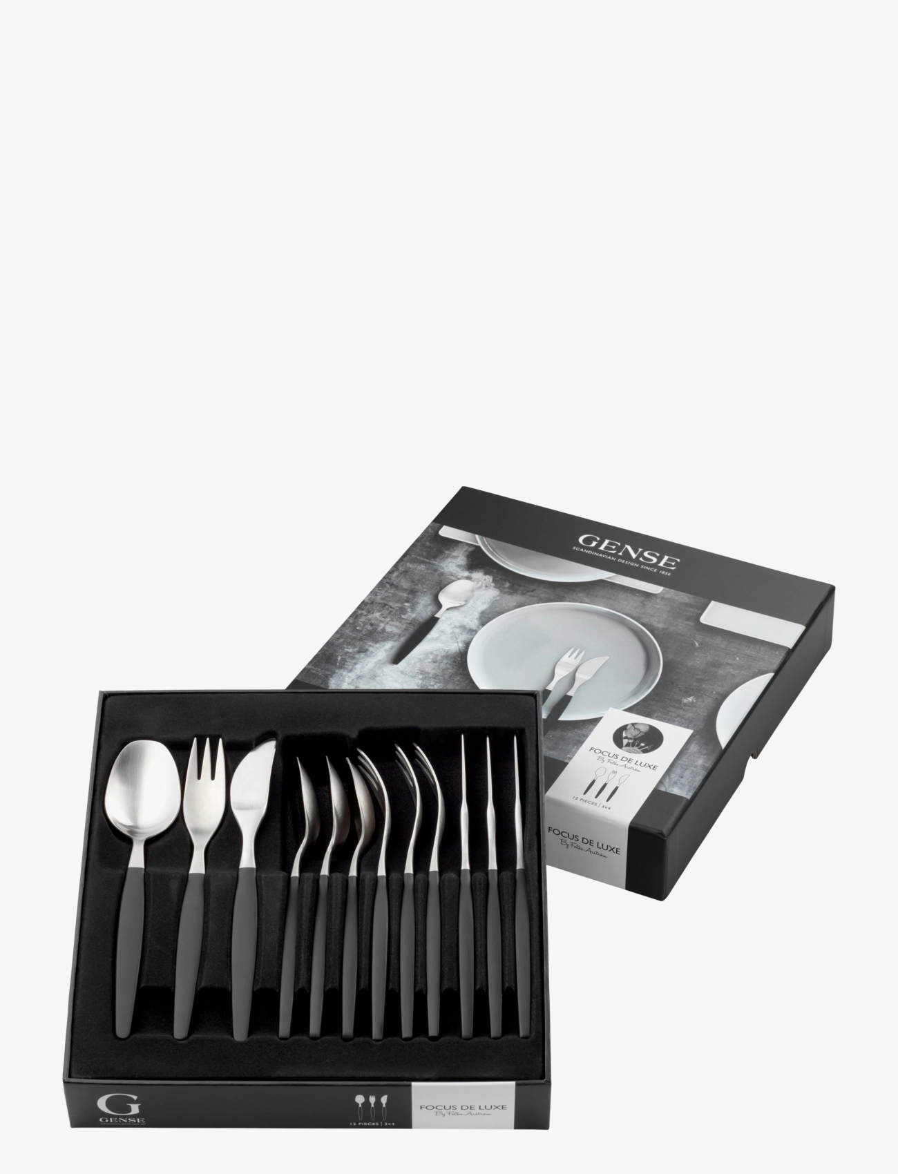 Gense - Cutlery set Focus de Luxe - zestawy sztućców - black/steel - 3
