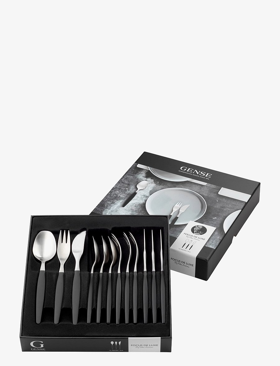 Gense - Cutlery set Focus de Luxe - söögiriistakomplektid - black/steel - 3