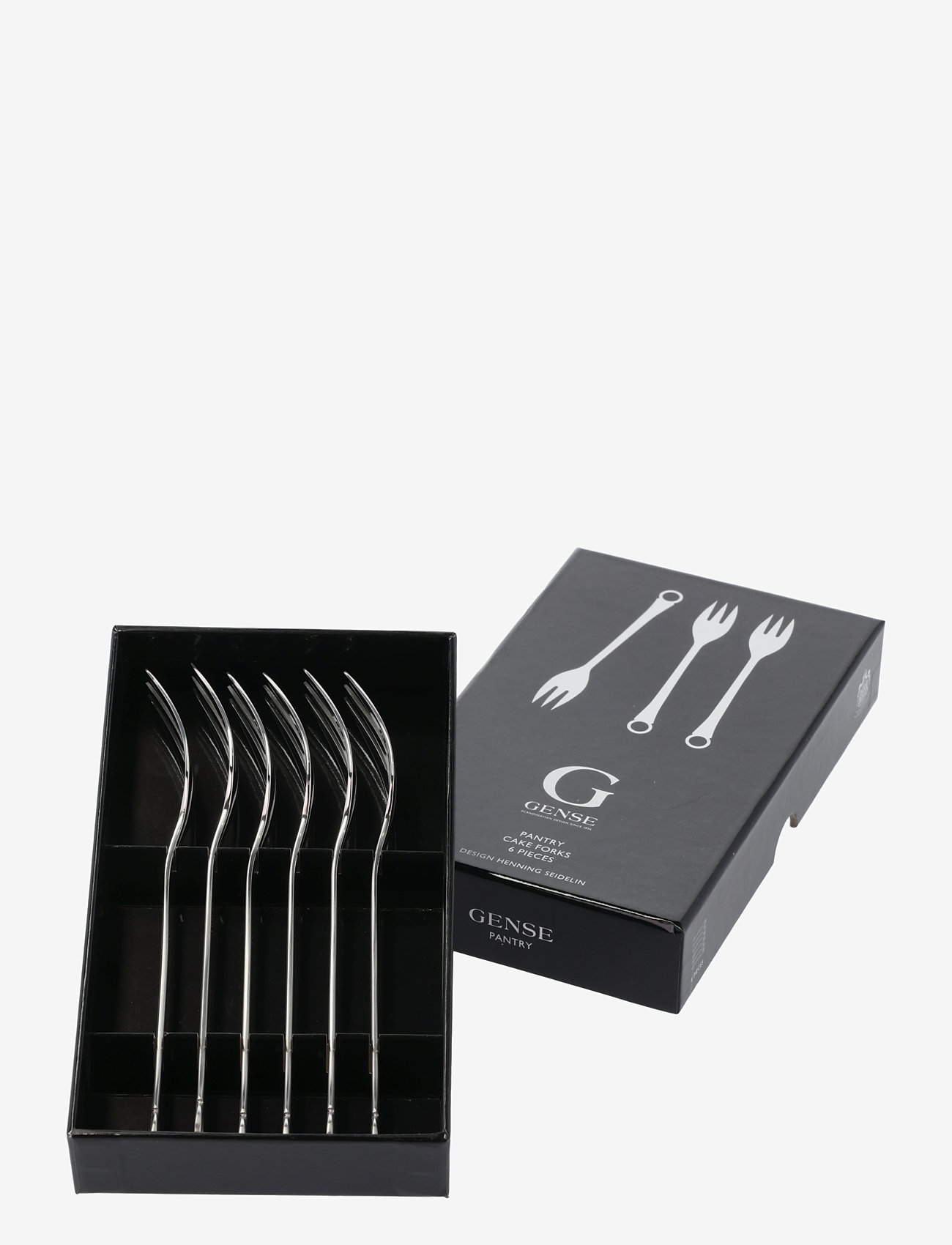 Gense - Cake fork 6pack Pantry - kahvlid - grey - 1