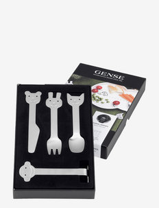Children's cutlery Animal Friends 4 parts Matte steel, Gense