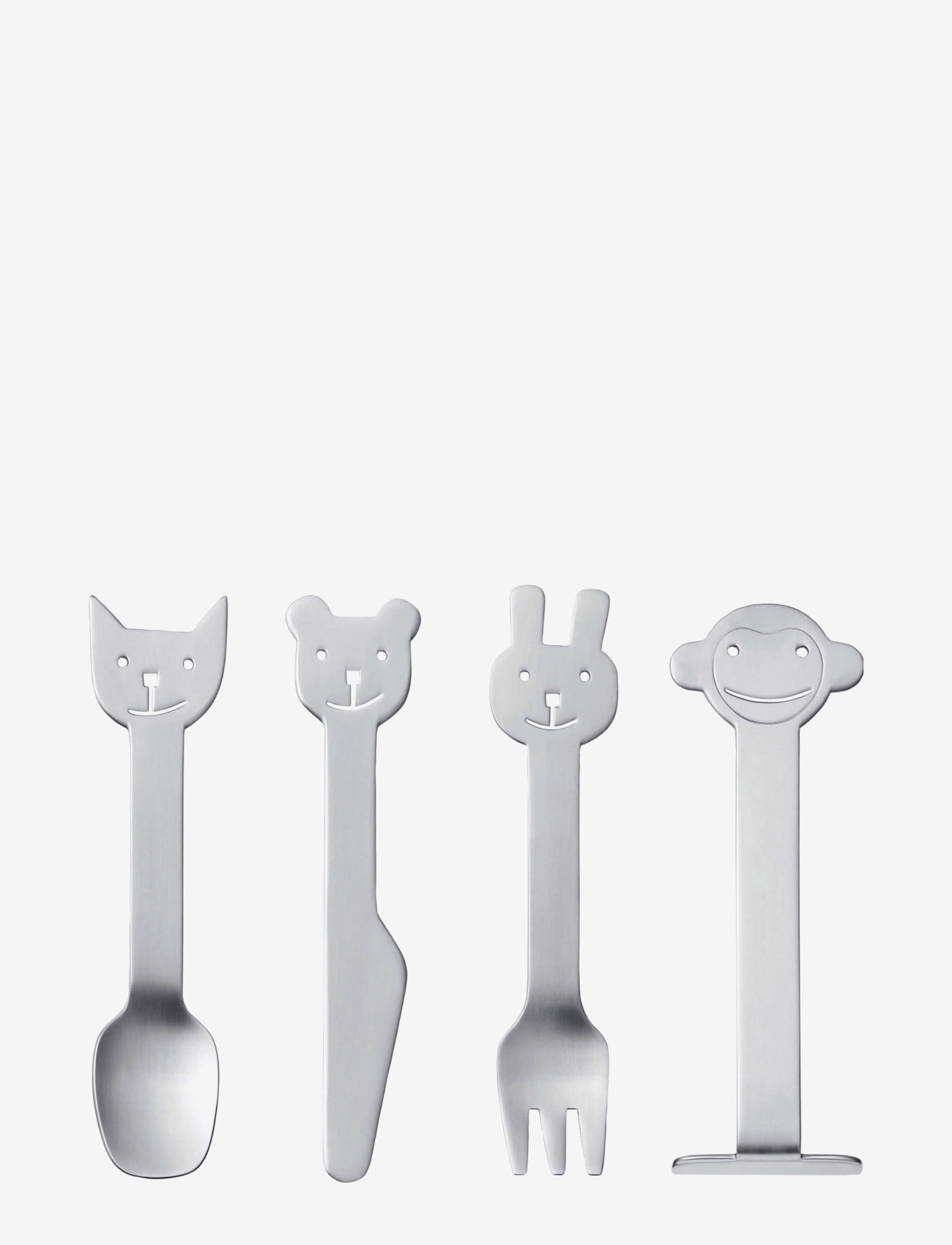 Gense - Children's cutlery Animal Friends 4 parts Matte steel - aterimet - grey - 1