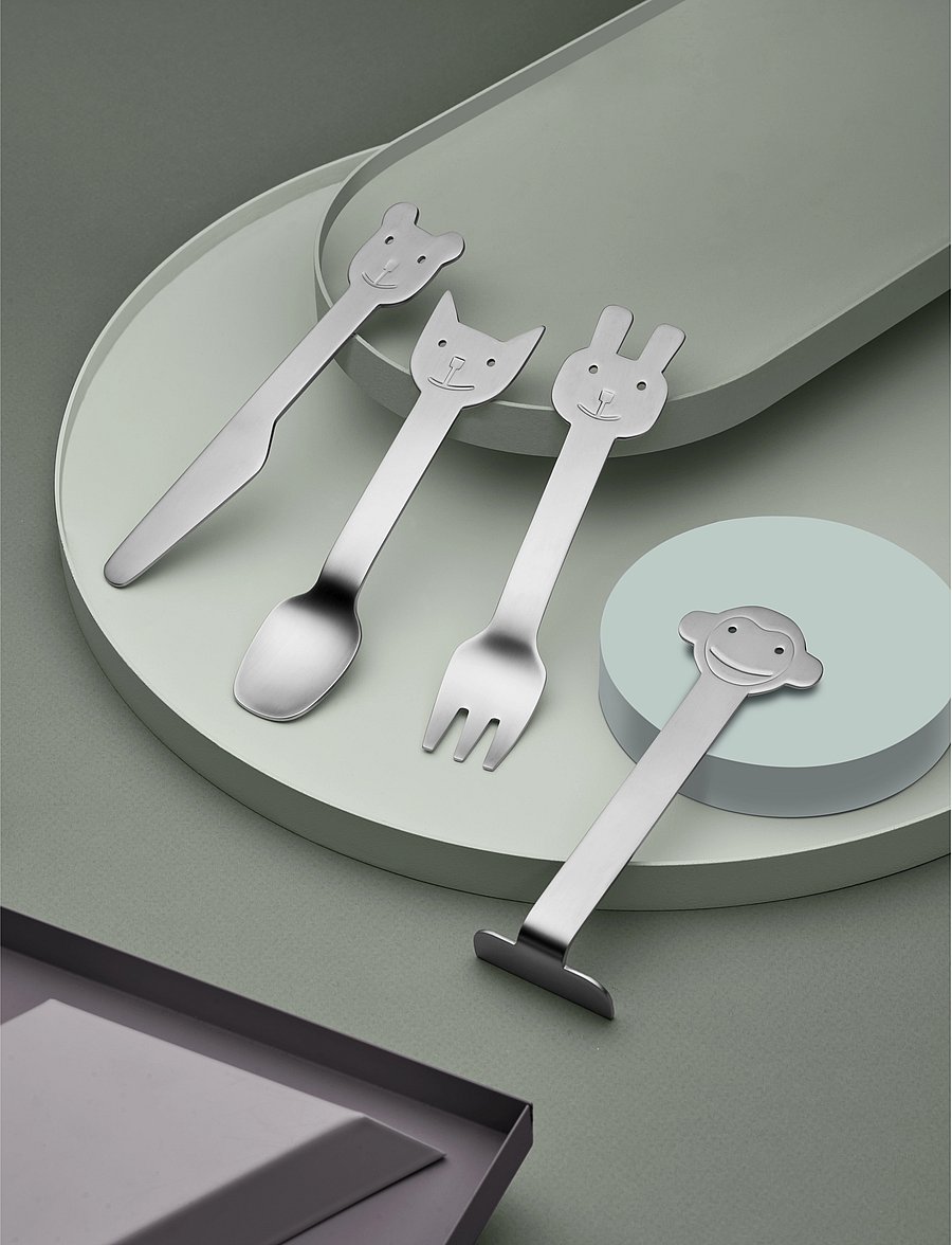 Gense - Children's cutlery - besteck - grey - 0