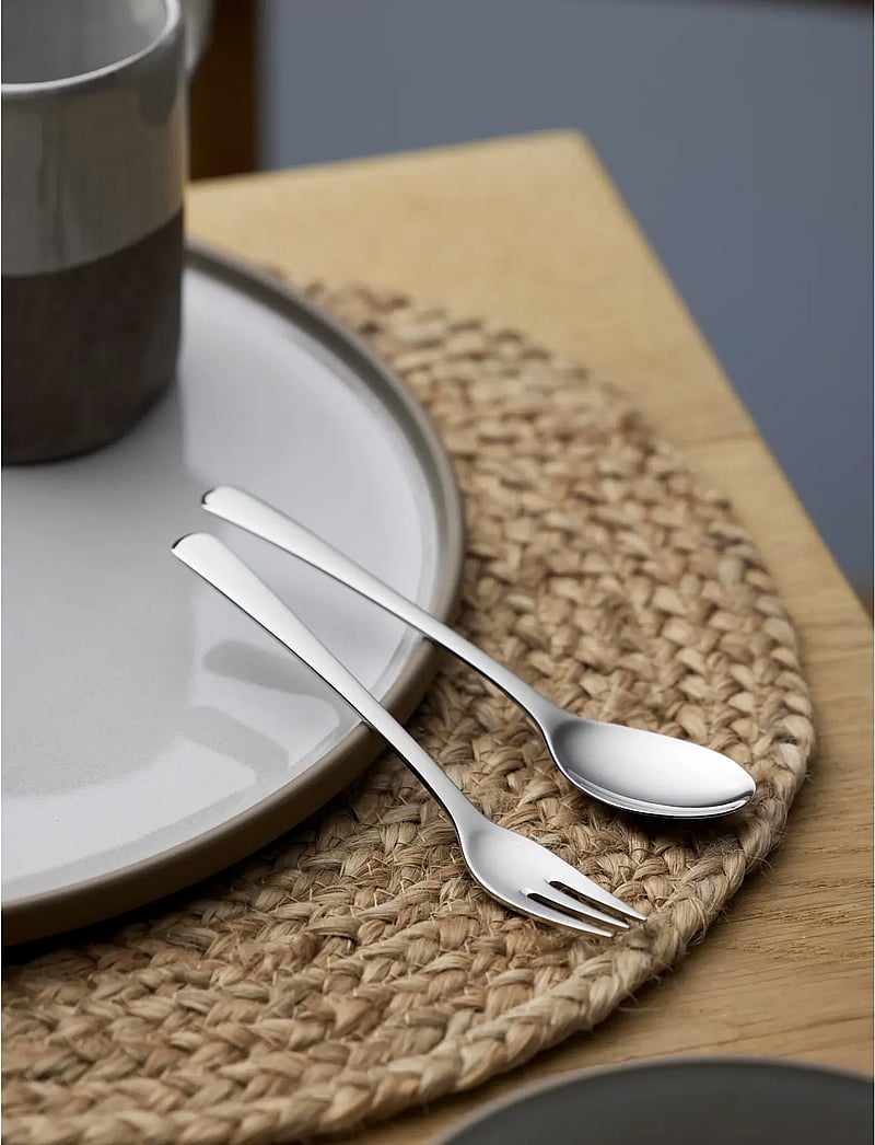 Gense - Cake fork Steel Line 16 cm Polished steel - gabeln - silver - 0