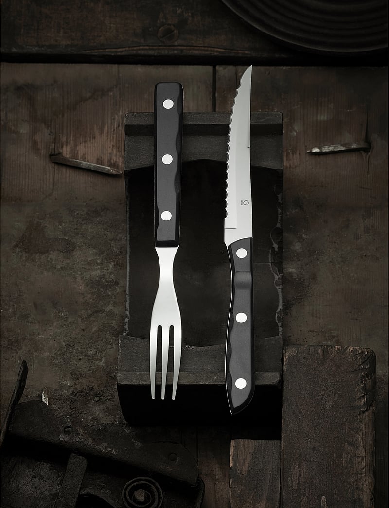 Gense - Steak fork Old Farmer - steakmessen - black/steel - 0