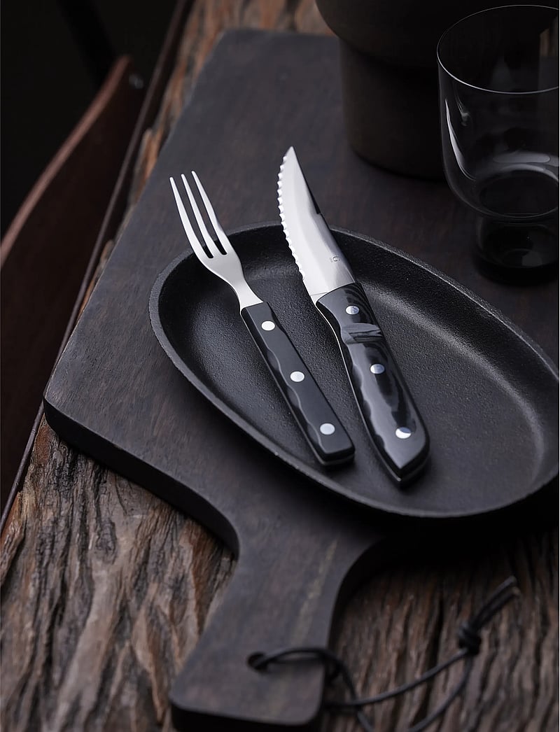Gense - Steak fork Old Farmer - steakmessen - black/steel - 2
