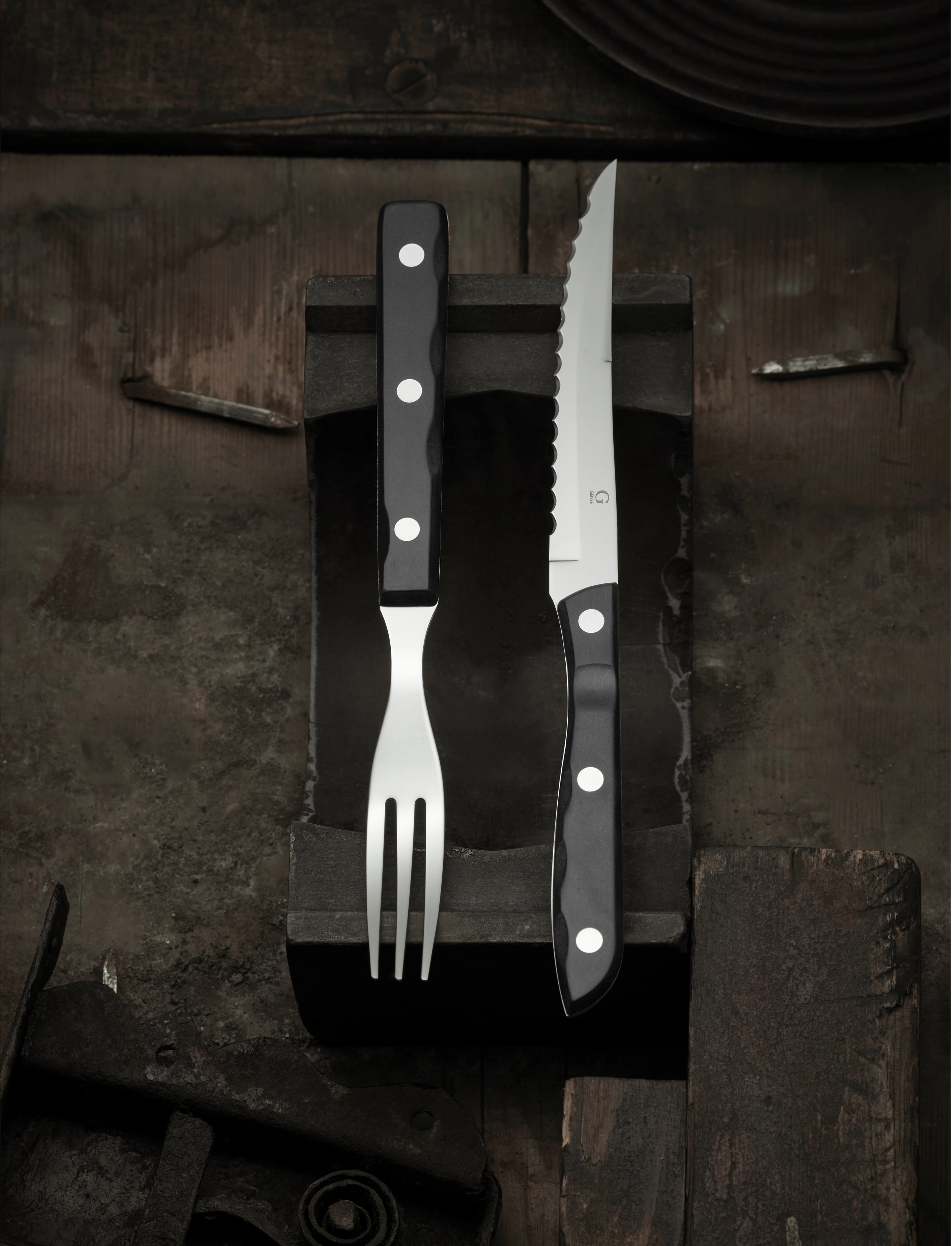 Gense Steakkniv Old Farmer Black 22 Cm Sort/Stål, One Size, Cutlery, Schwarz - Steak Homeware