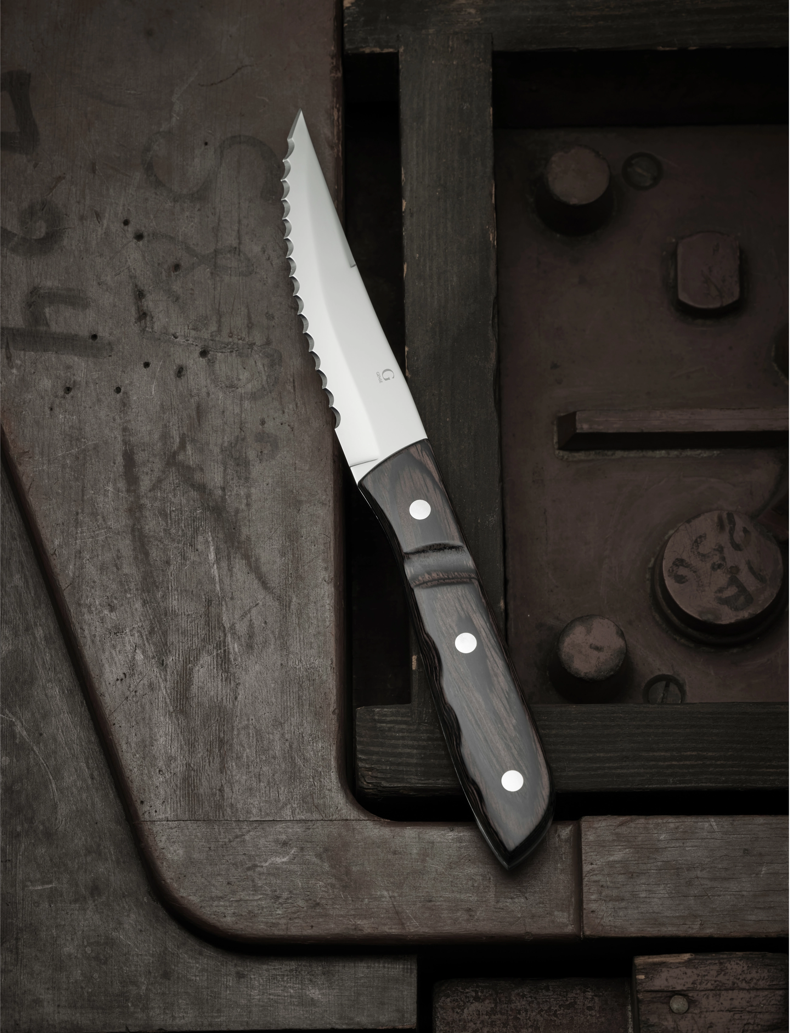 Gense - Steakkniv xl old farmer classic 23,5 cm træ/stål - wood/steel - 3