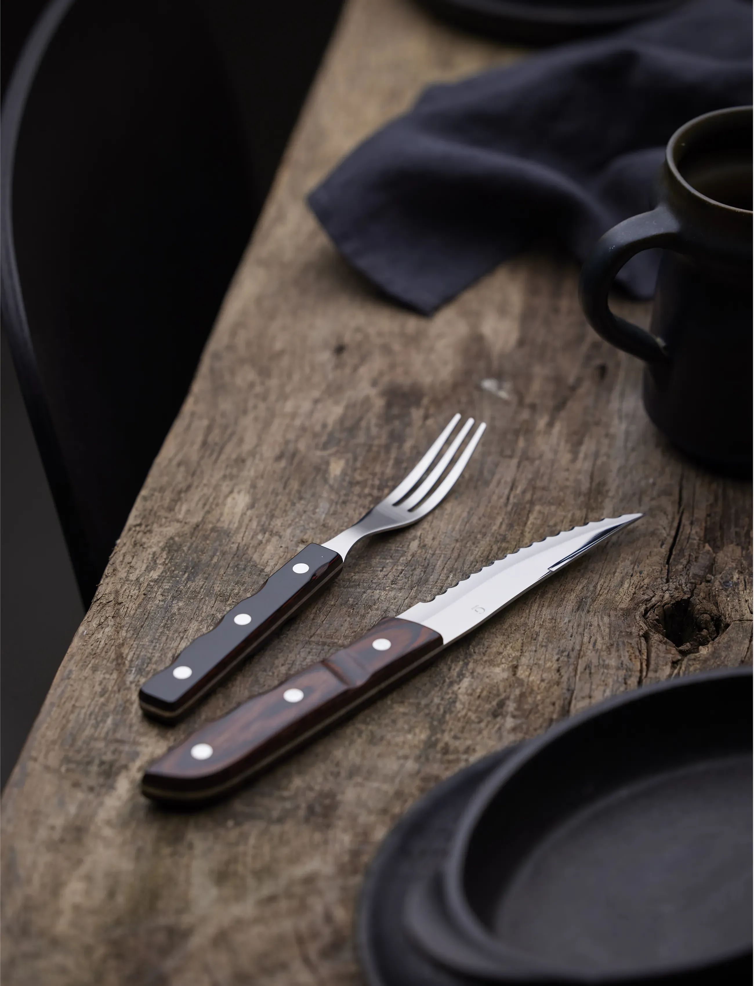 Gense Steakgaffel Old Farmer Classic 19,7 Cm Træ/Stål, One Size, Cutlery, Braun - Steak Homeware