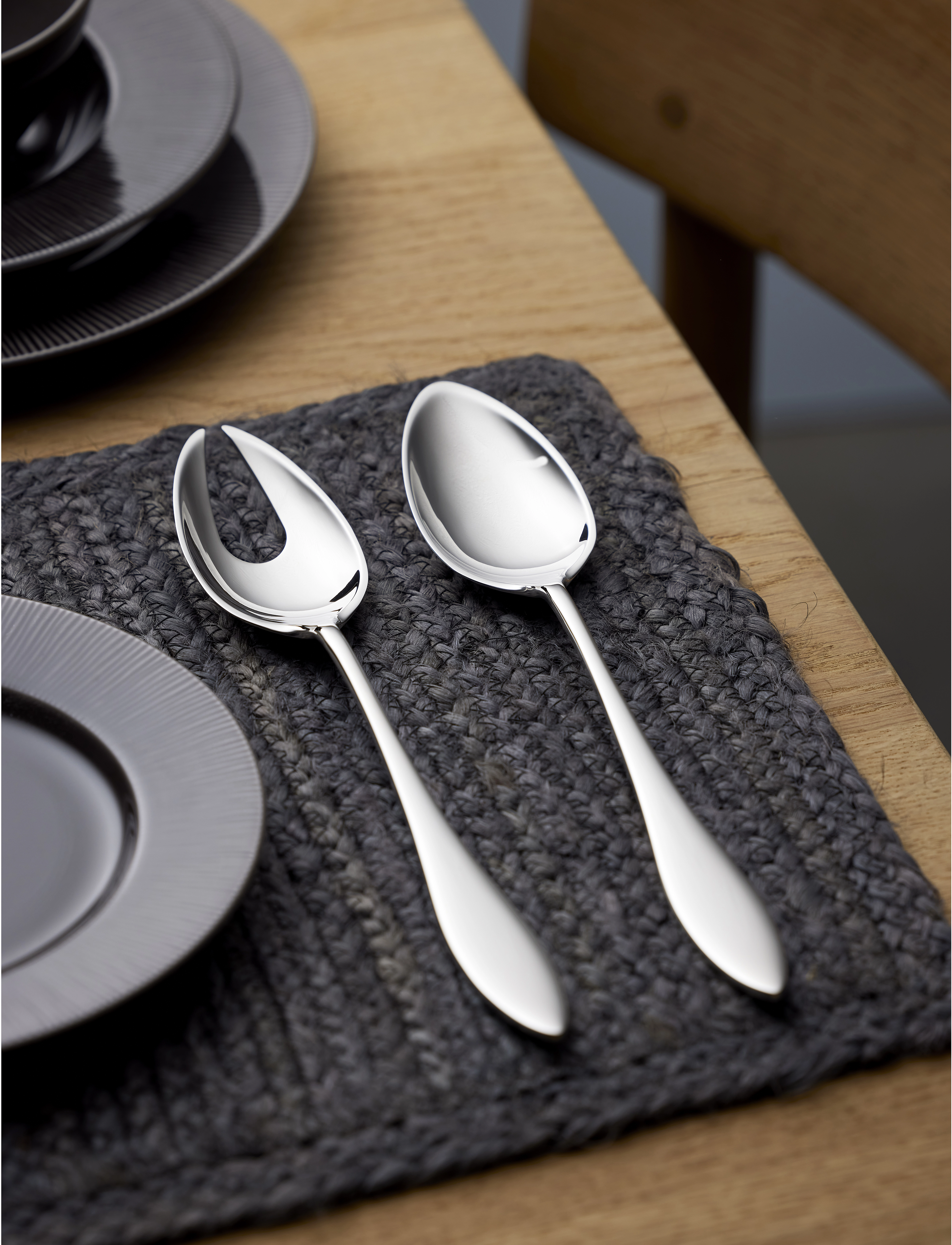 Gense Salatbestik Indra 27,6 Cm Blank Stål 2 Pcs Set, L27.6 cm, Cutlery, Silber - Salad Servers, Homeware