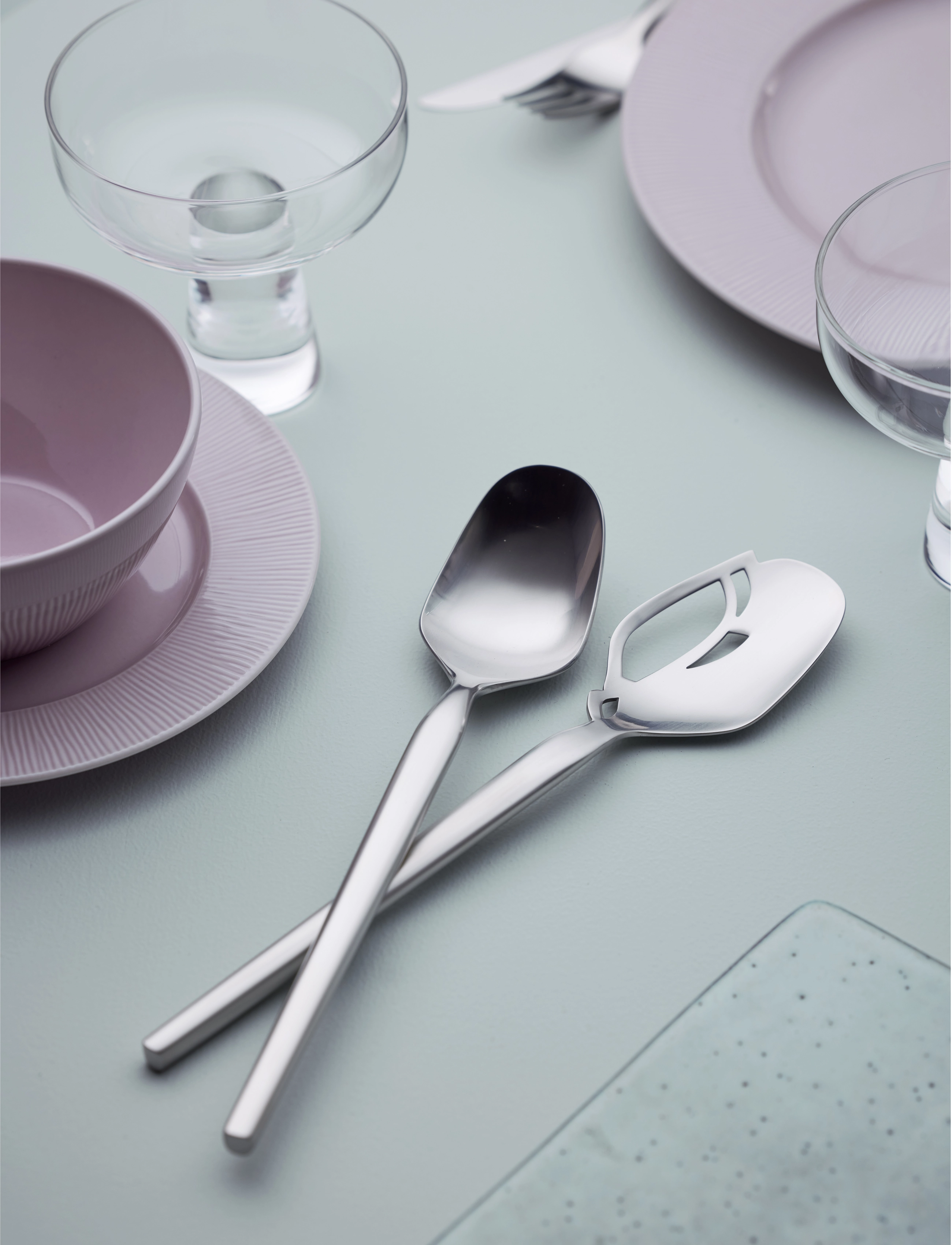 Gense Salatbestik Dorotea 27 Cm Mat Stål, L27 cm, Cutlery, Silber - Salad Servers, Homeware